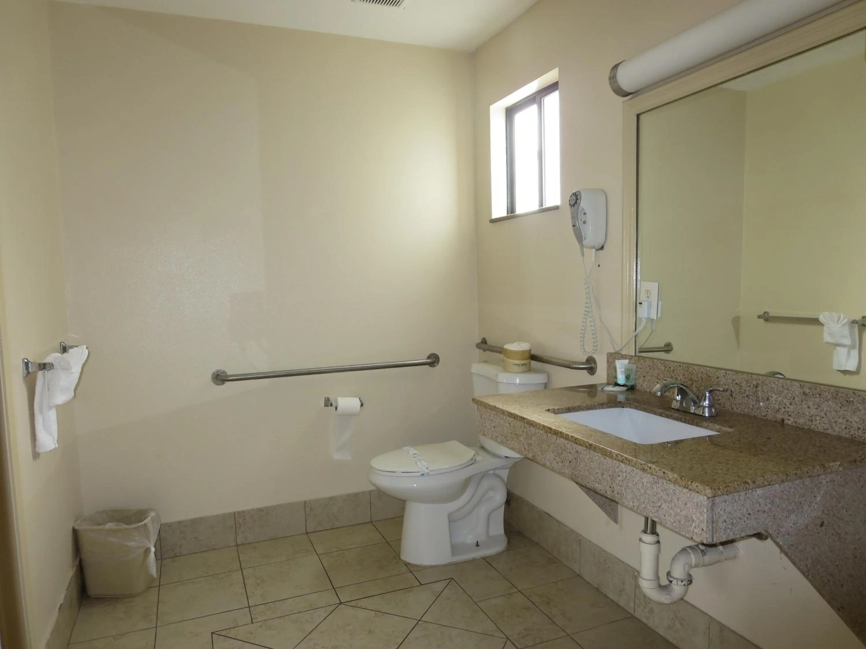 Bathroom in Motel 6 Victorville, CA - Civic Center - Route 66