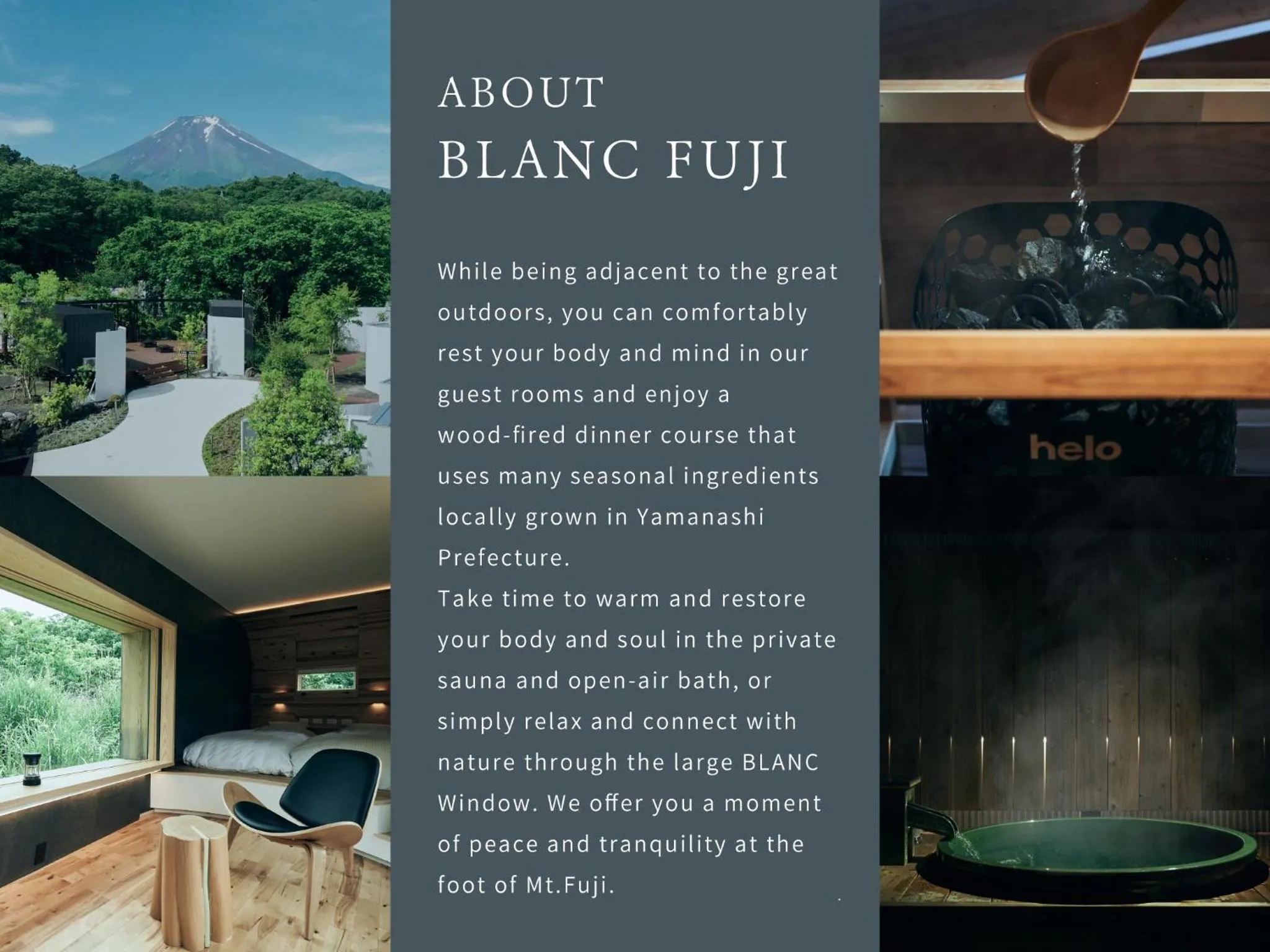 Text overlay in BLANC FUJI