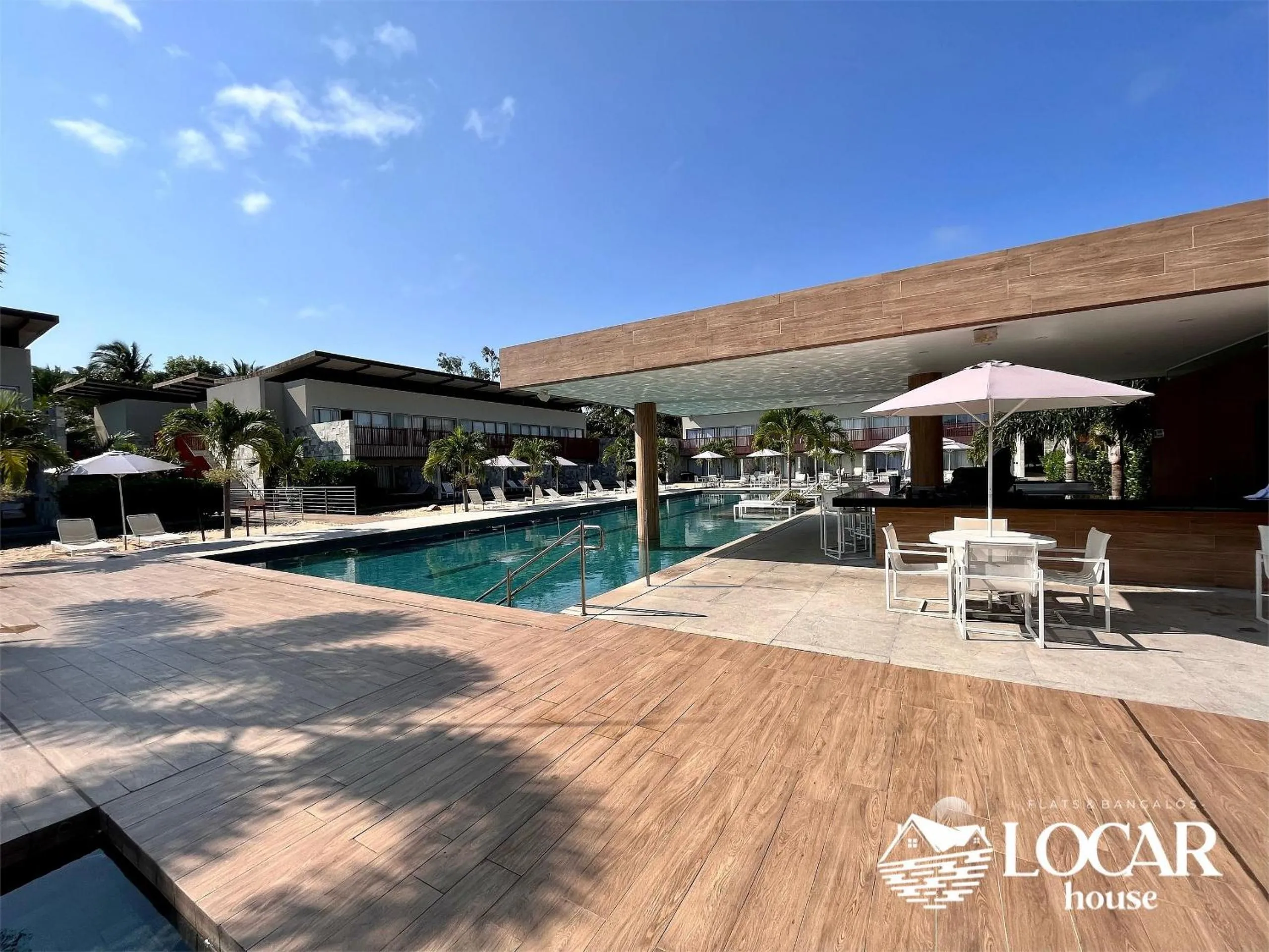 Swimming pool in Flat Luxo com piscina privativa Resort île de Pipa - Locar House