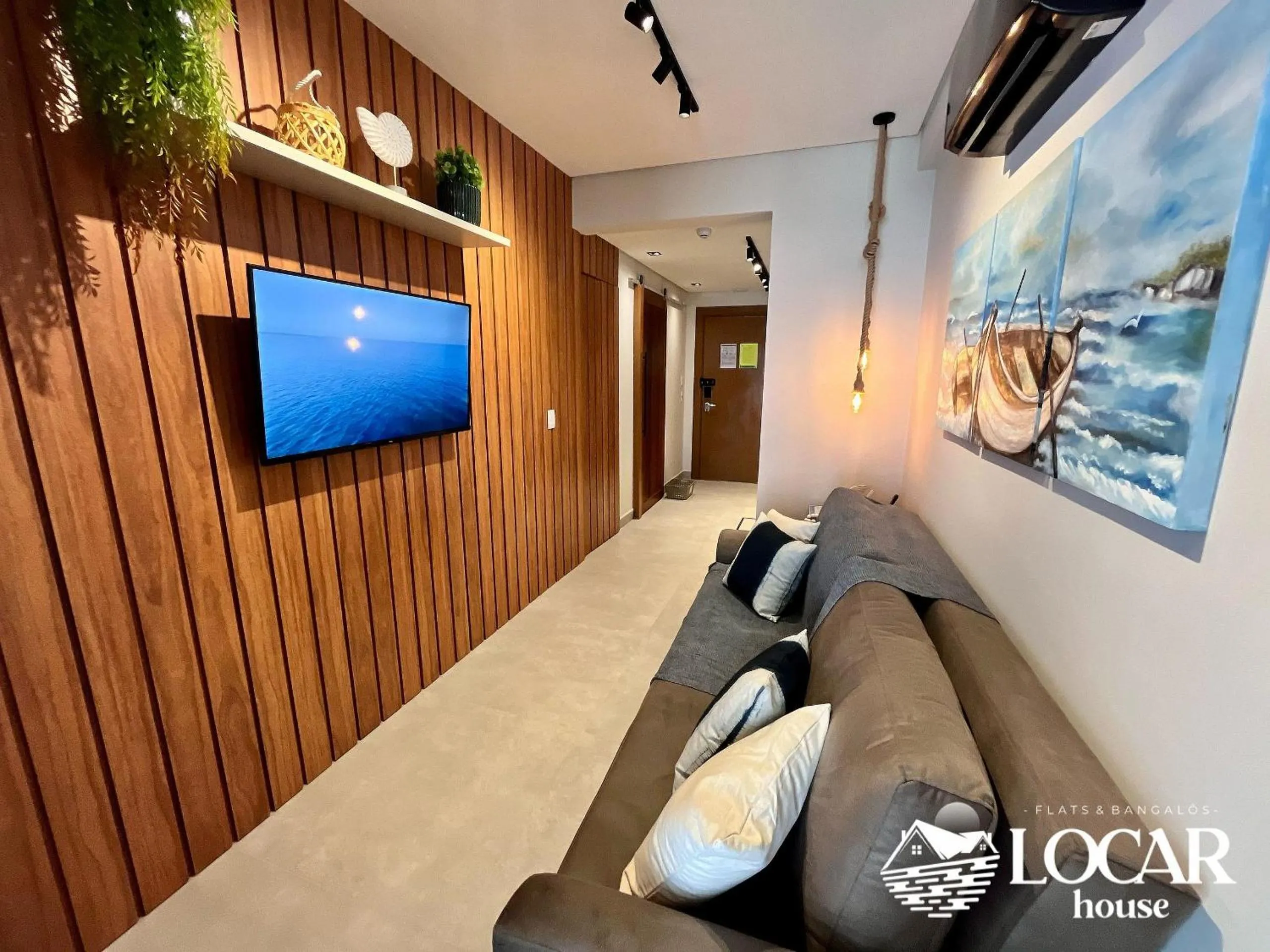 Living room in Flat Luxo com piscina privativa Resort île de Pipa - Locar House