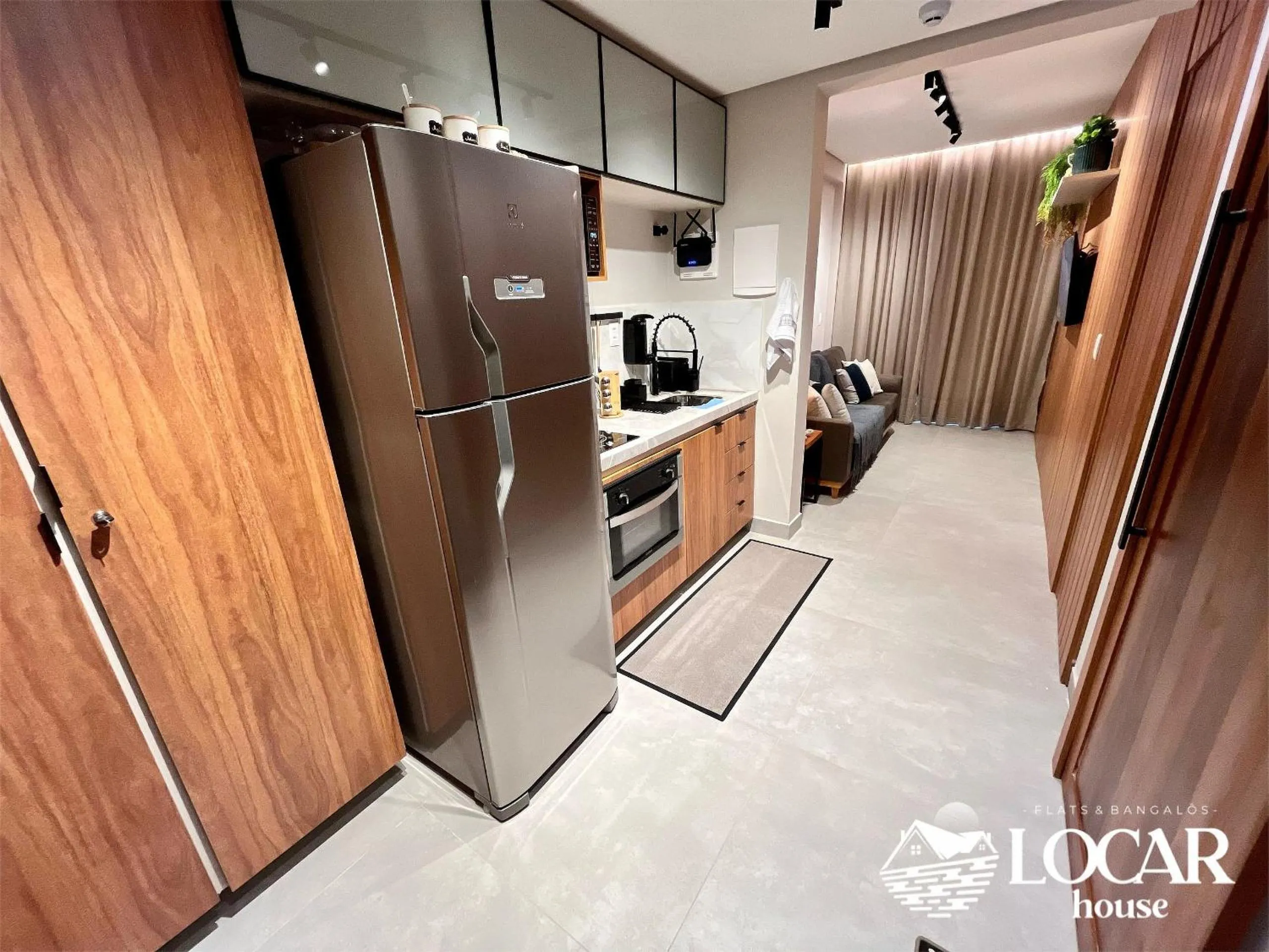 Kitchen or kitchenette in Flat Luxo com piscina privativa Resort île de Pipa - Locar House