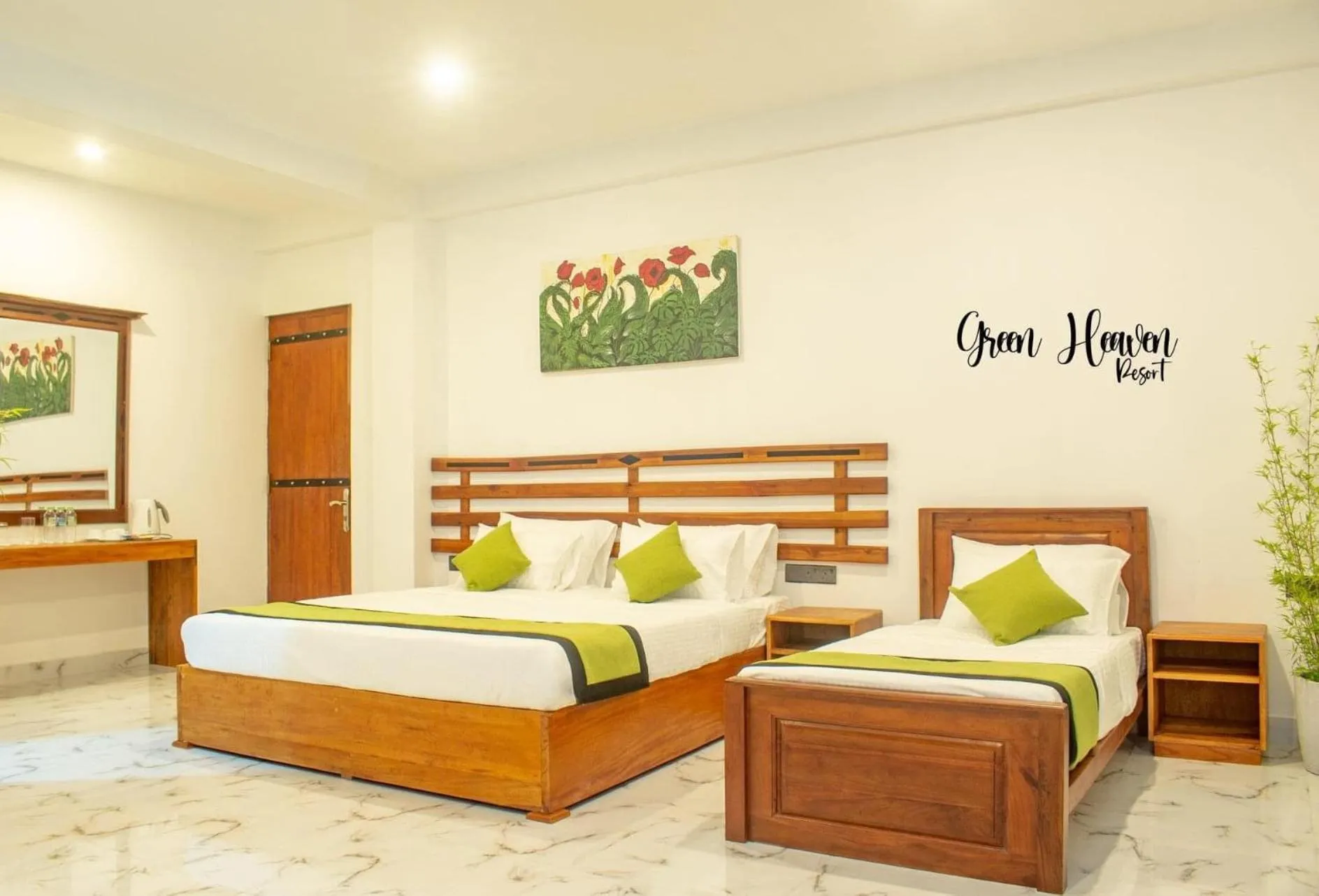 Bed in Green Heaven Resort Kandy