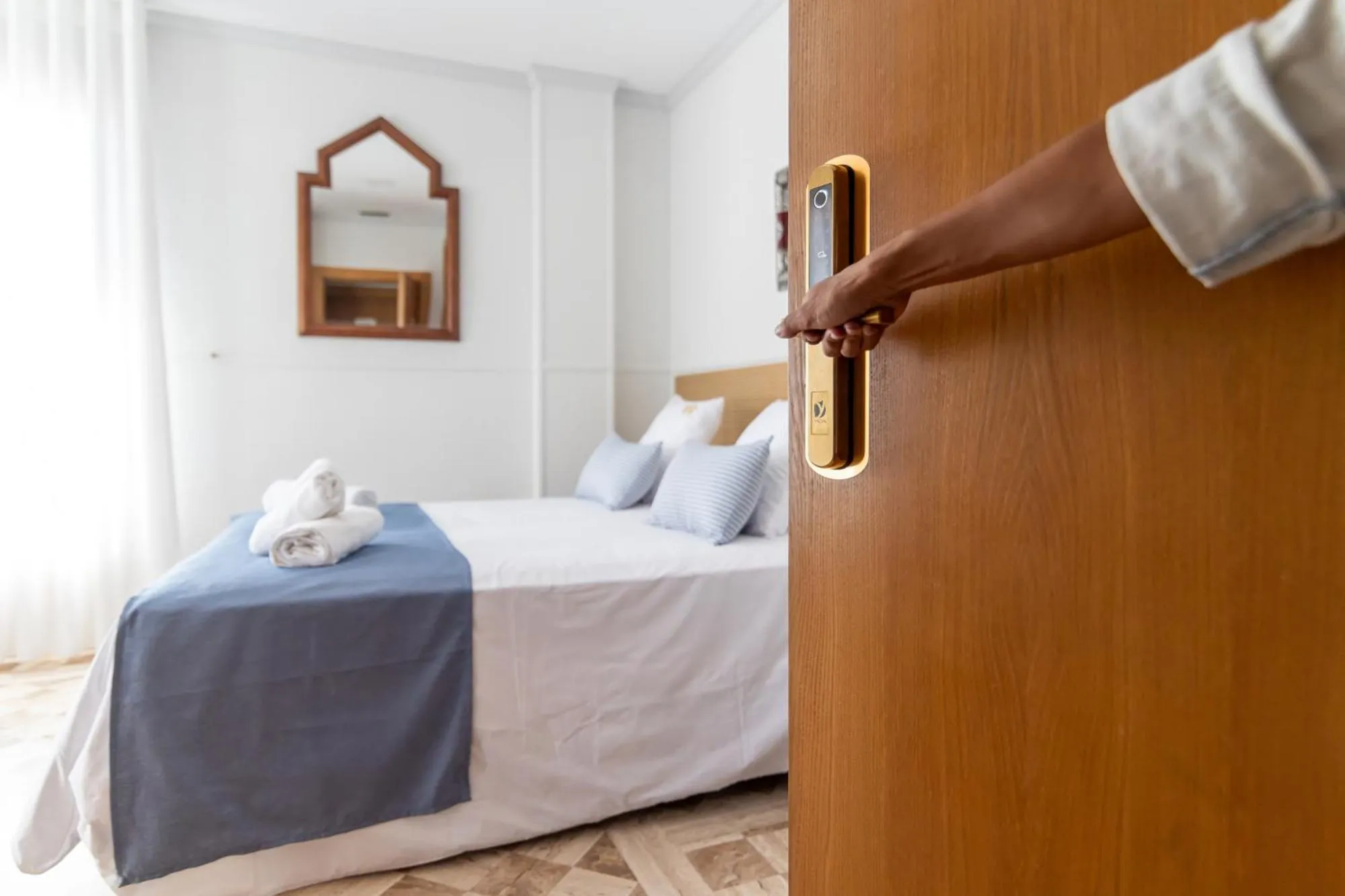 Bed in Hotel Reina Mora