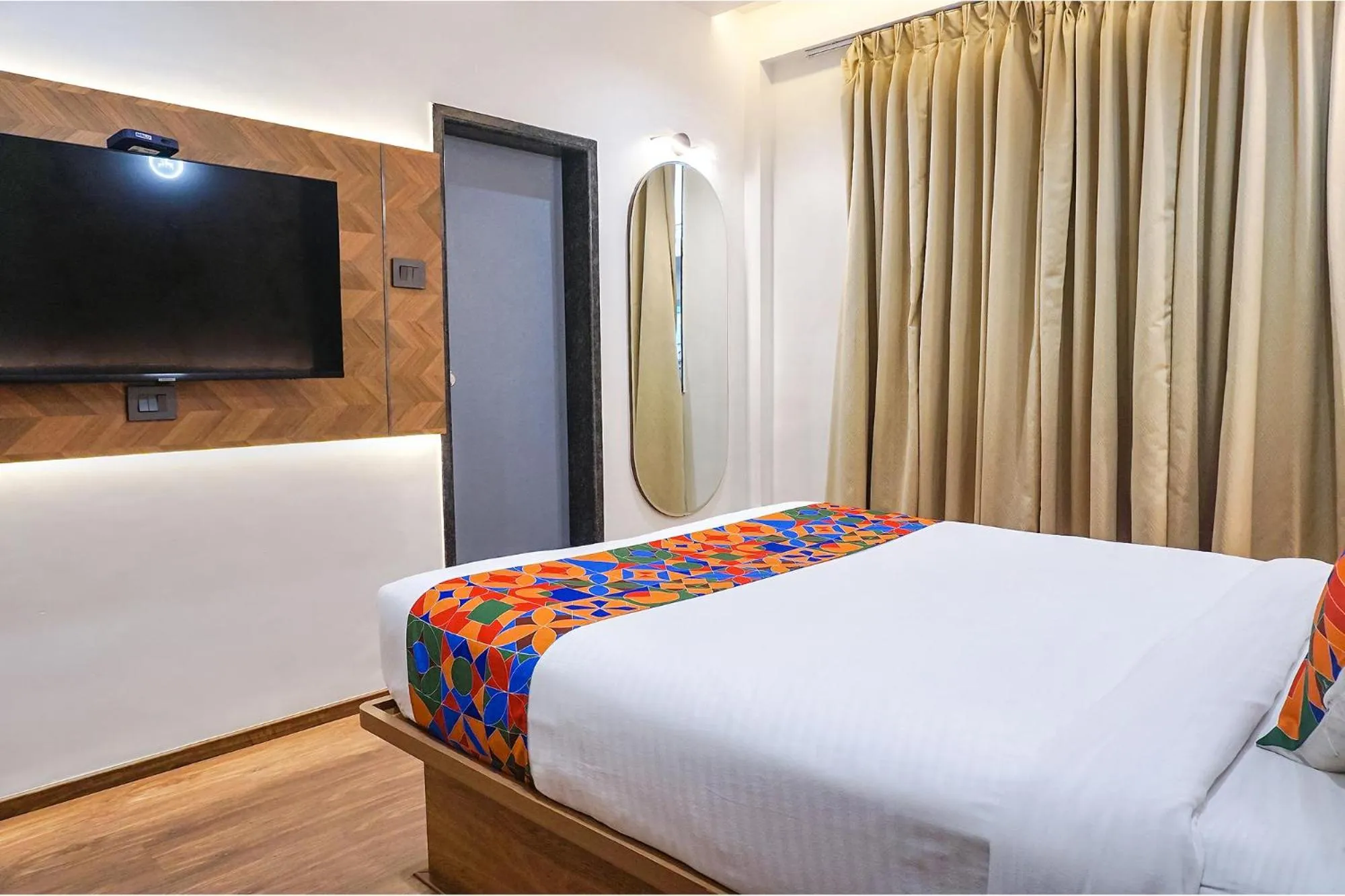 Bed in FabHotel Prime Shourya Residency - Nr Maharshi Karve Museum