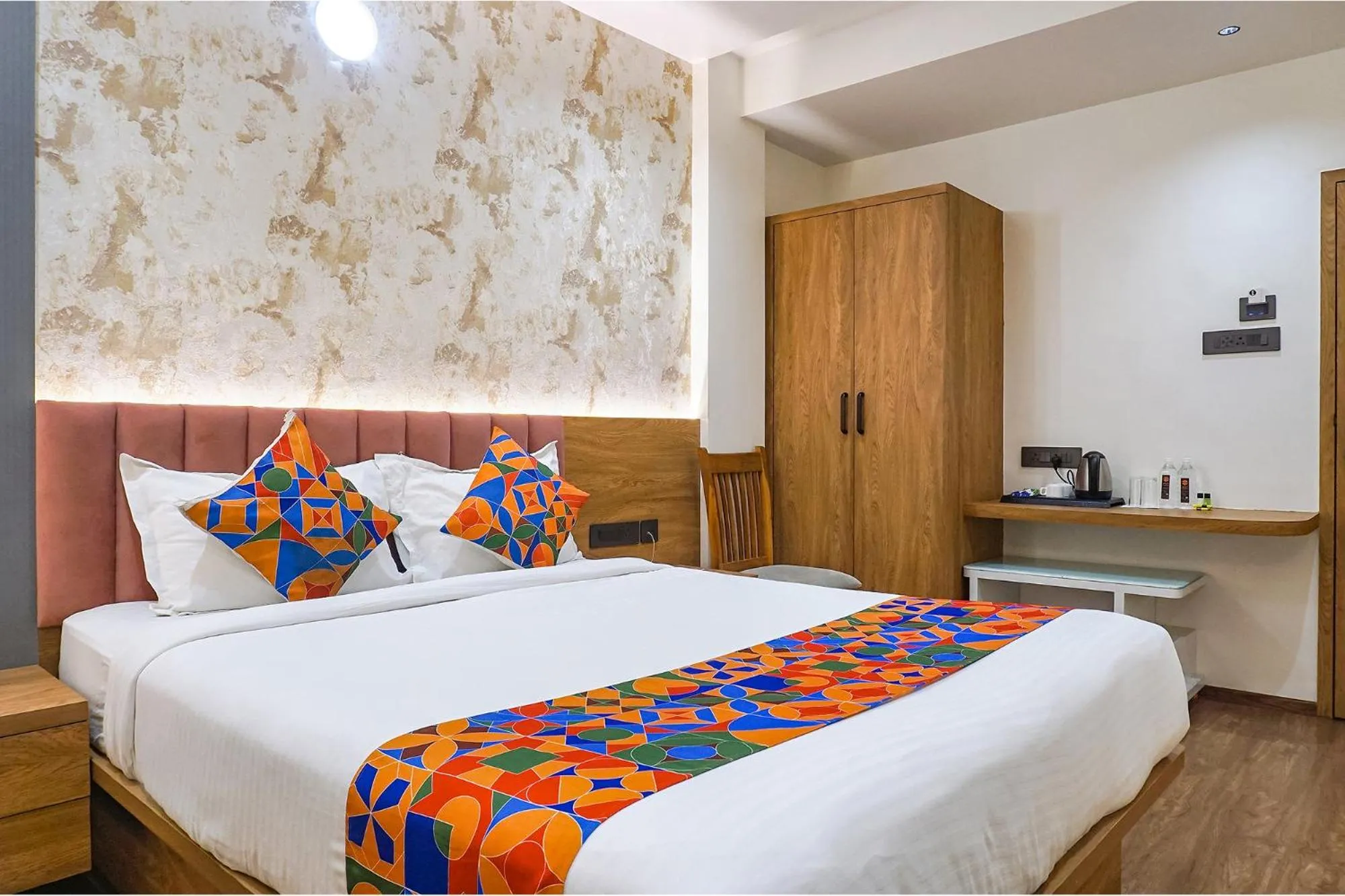 Bed in FabHotel Prime Shourya Residency - Nr Maharshi Karve Museum