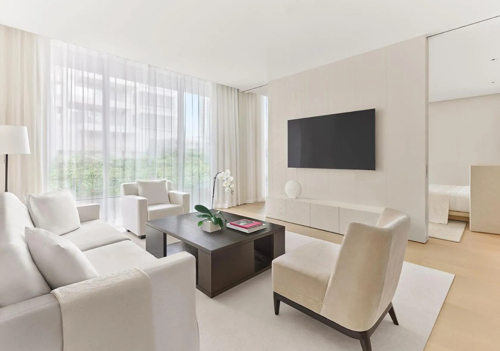 Living room in The Singapore EDITION