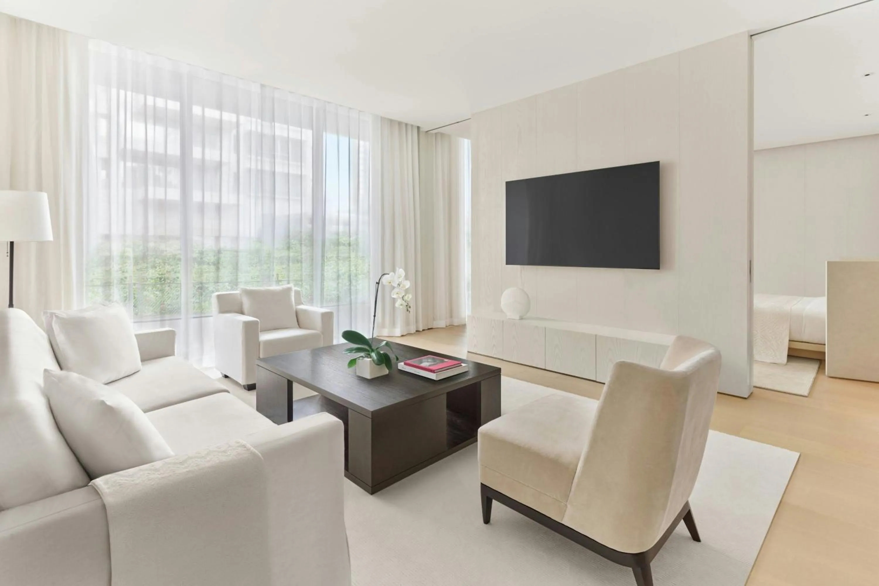 Living room in The Singapore EDITION