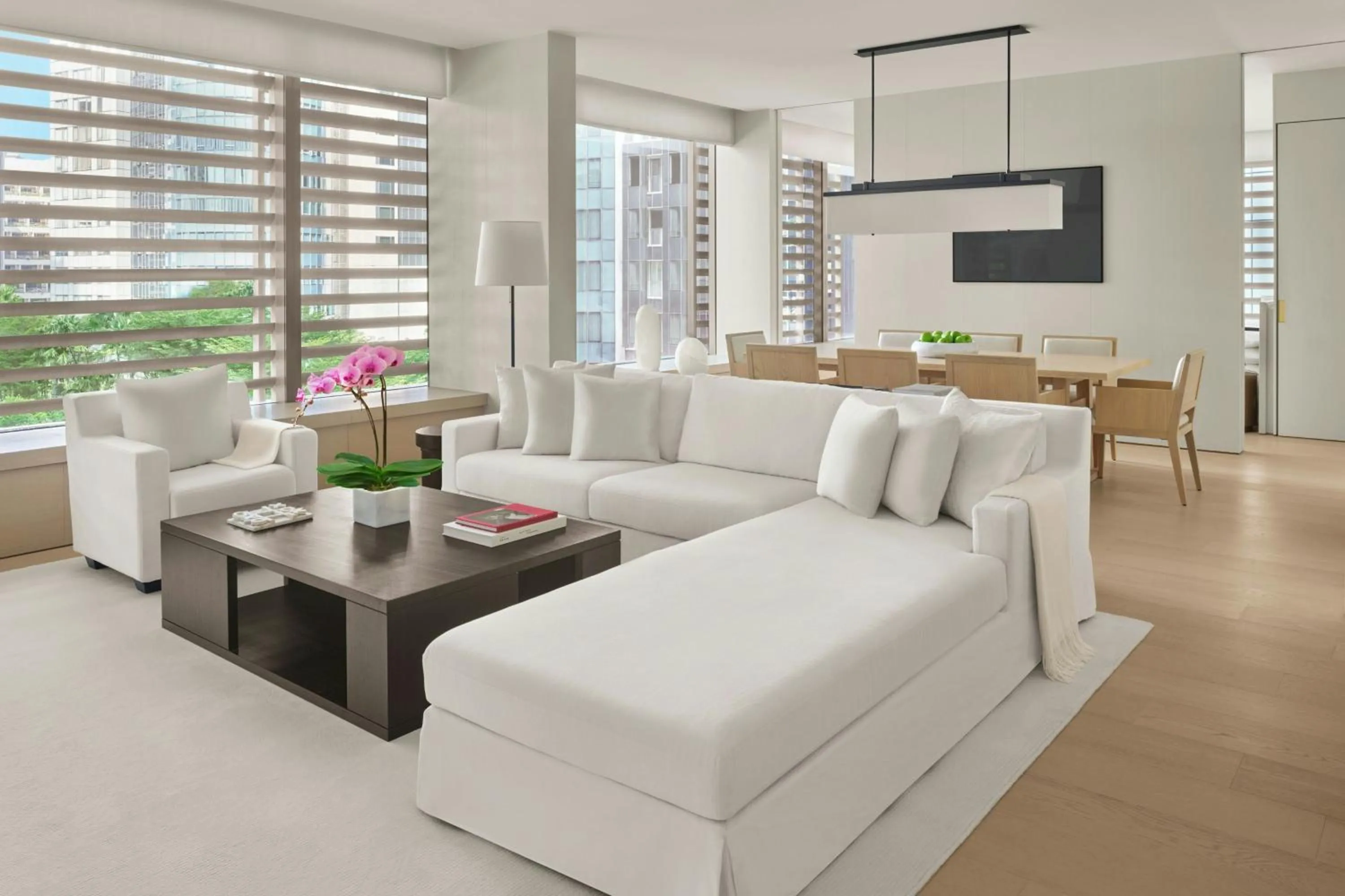 Living room in The Singapore EDITION