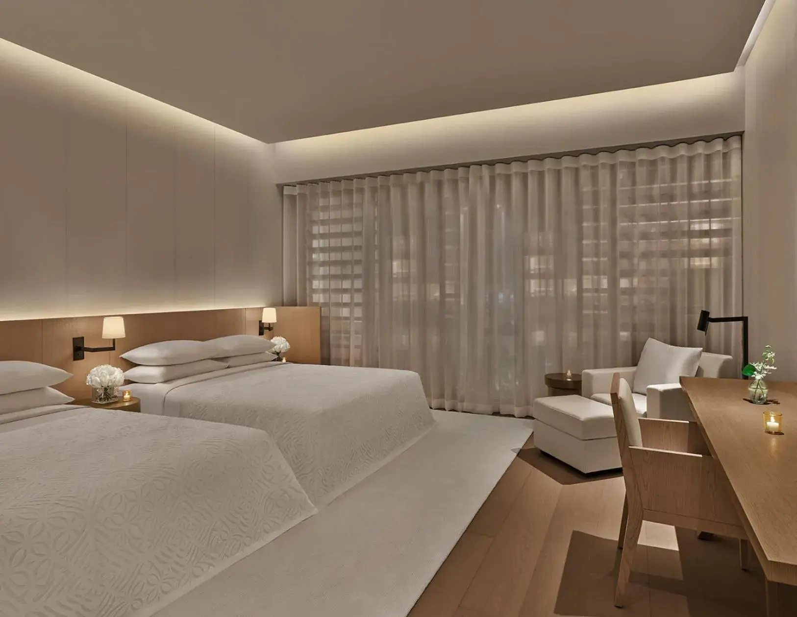 Garden Premier Double, Guest room, 2 Double, Garden view in The Singapore EDITION Garden Premier Double, Guest room, 2 Double, Garden view in The Singapore EDITION