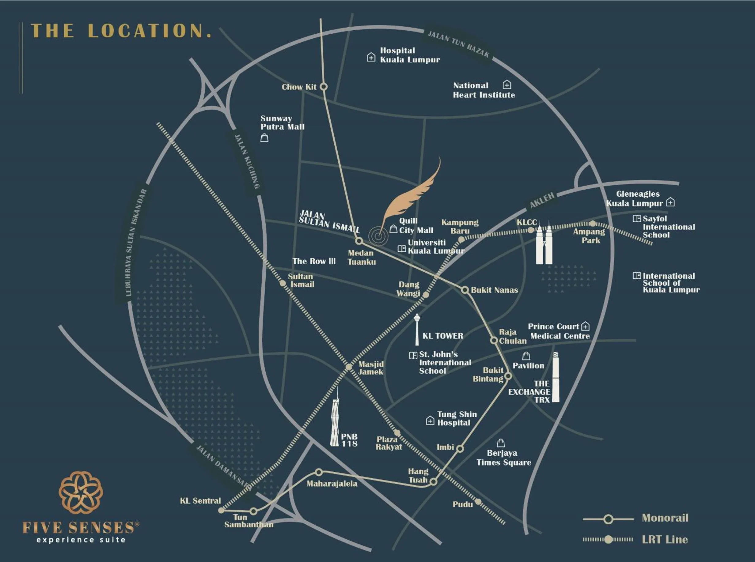 Location in Quill Residences Kuala Lumpur, Five Senses