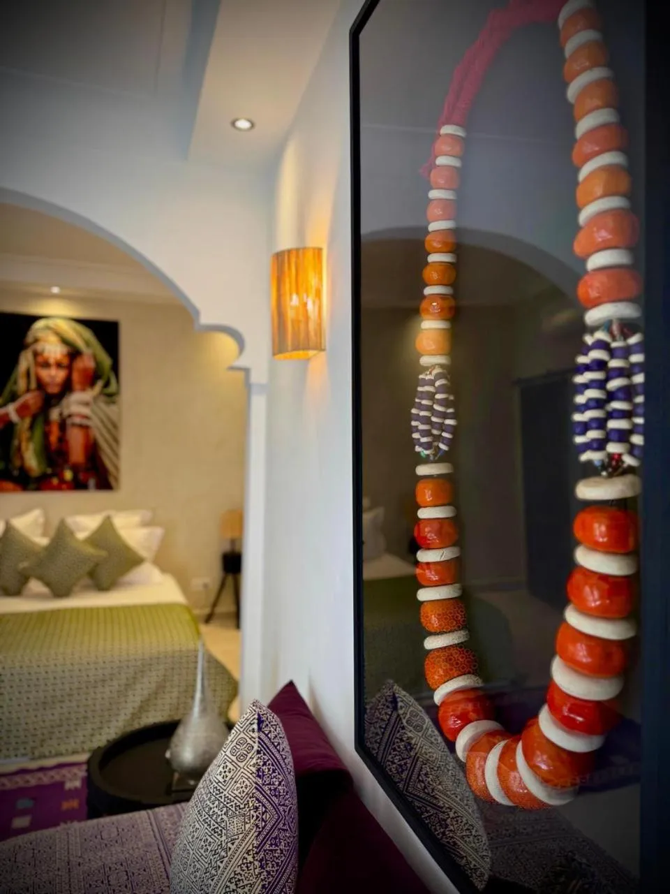 Decorative detail, Bed in Riad Dollar Des Sables & Spa