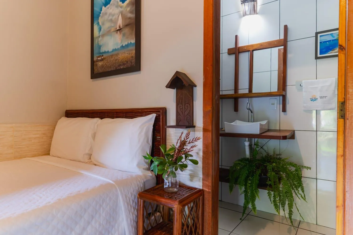 Bed in Pousada Villa Mares