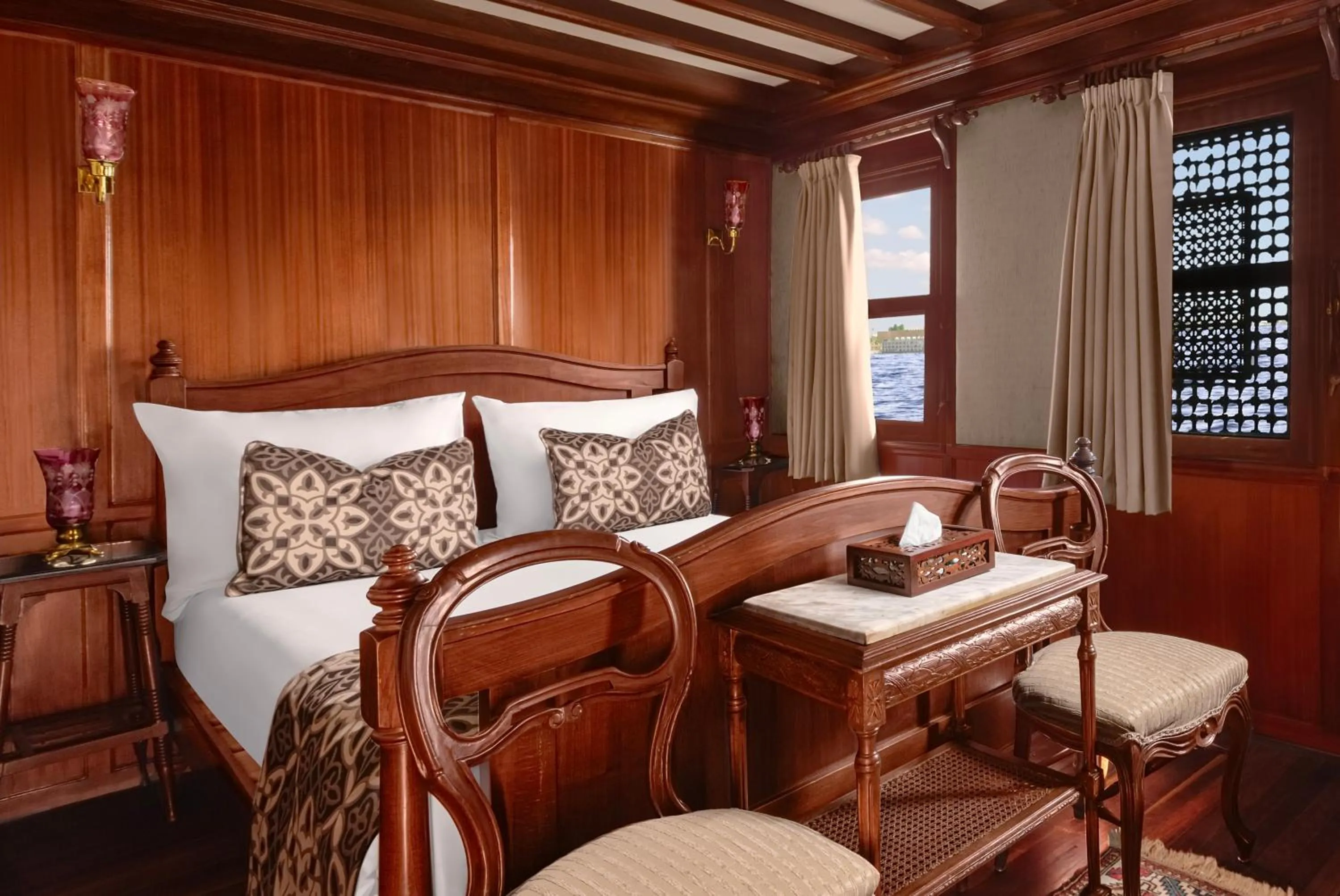 Pool view, Bed in Farouz El Nil II Nile Cruise - Every Monday from Luxor for 07 & 05 Nights