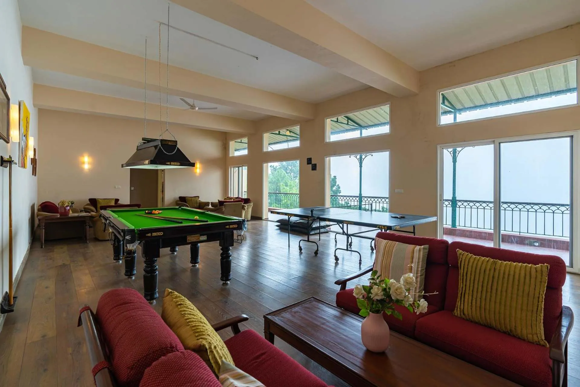Game Room in StayVista at Ludlow House Luxury Villa with Lawn & Fireplace at Mall Road