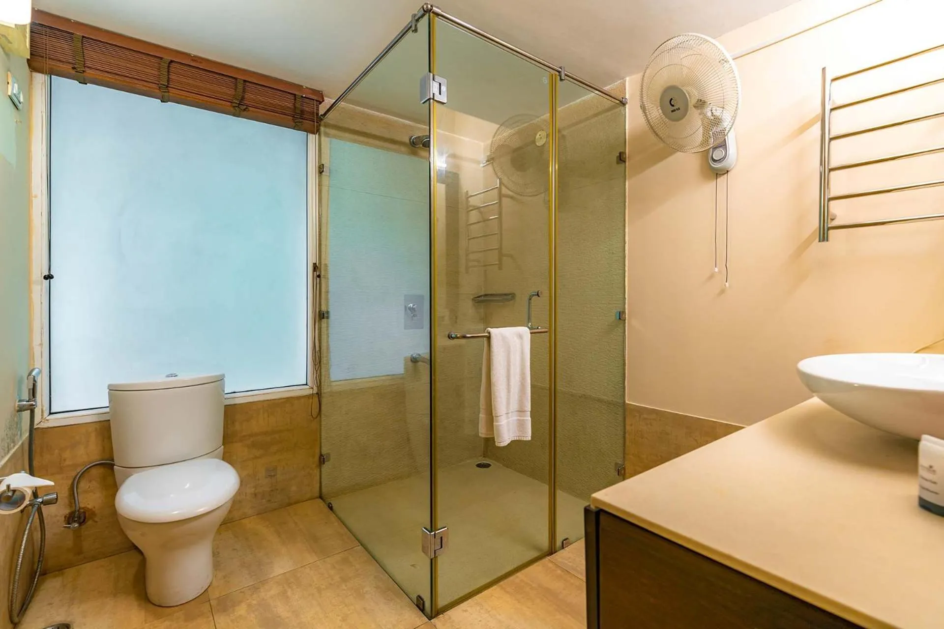 Shower in StayVista at Ludlow House Luxury Villa with Lawn & Fireplace at Mall Road