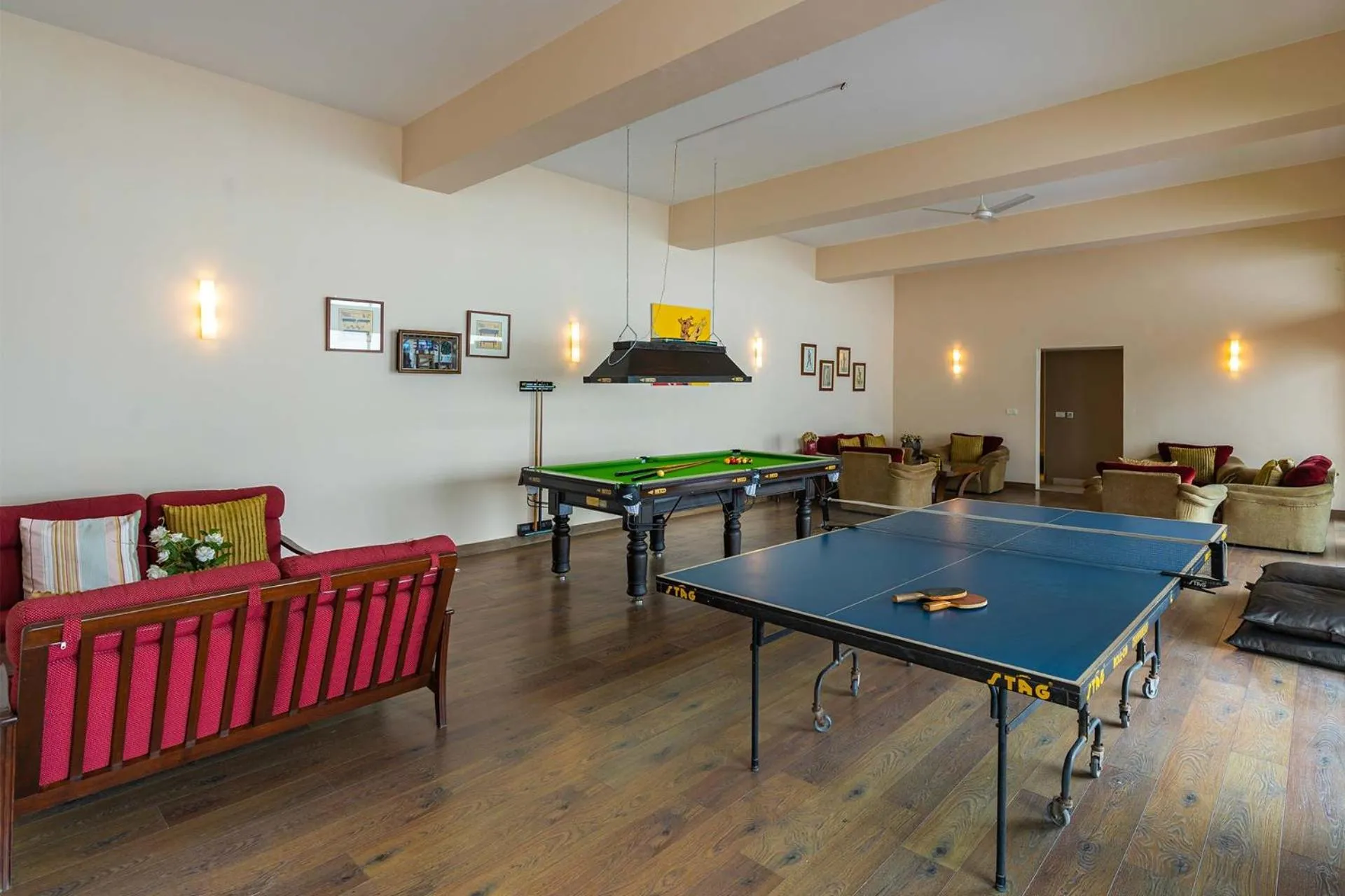 Game Room in StayVista at Ludlow House Luxury Villa with Lawn & Fireplace at Mall Road