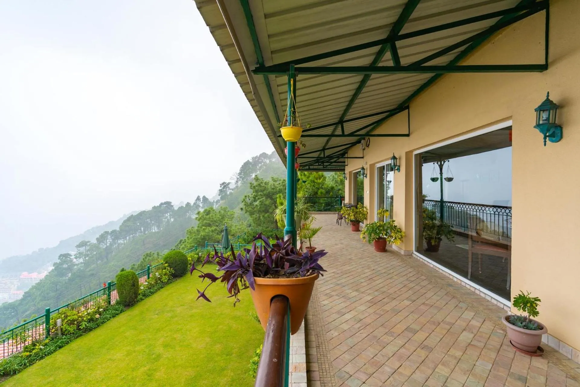 Patio in StayVista at Ludlow House Luxury Villa with Lawn & Fireplace at Mall Road