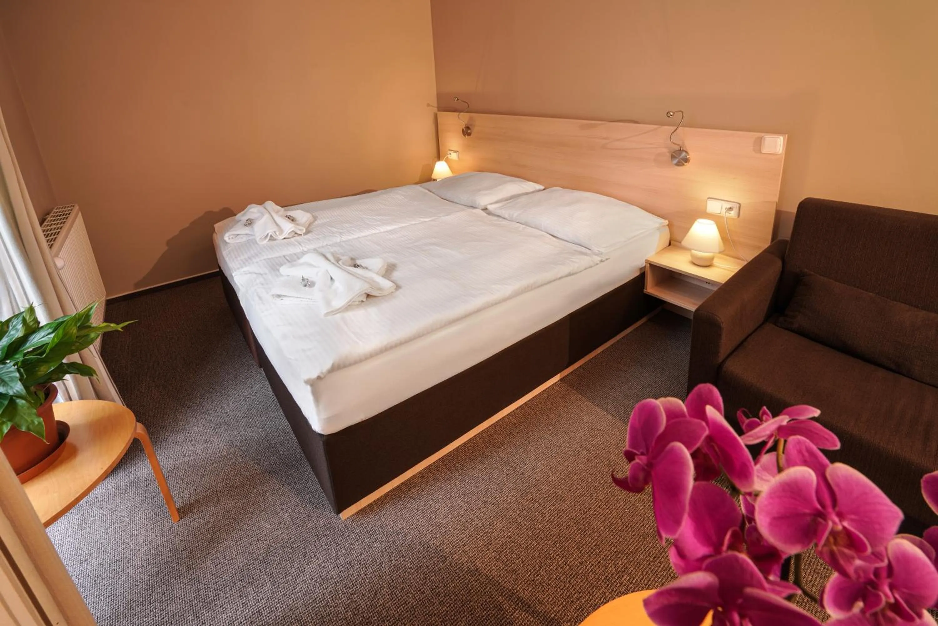 Bed in Wellness hotel Sauna