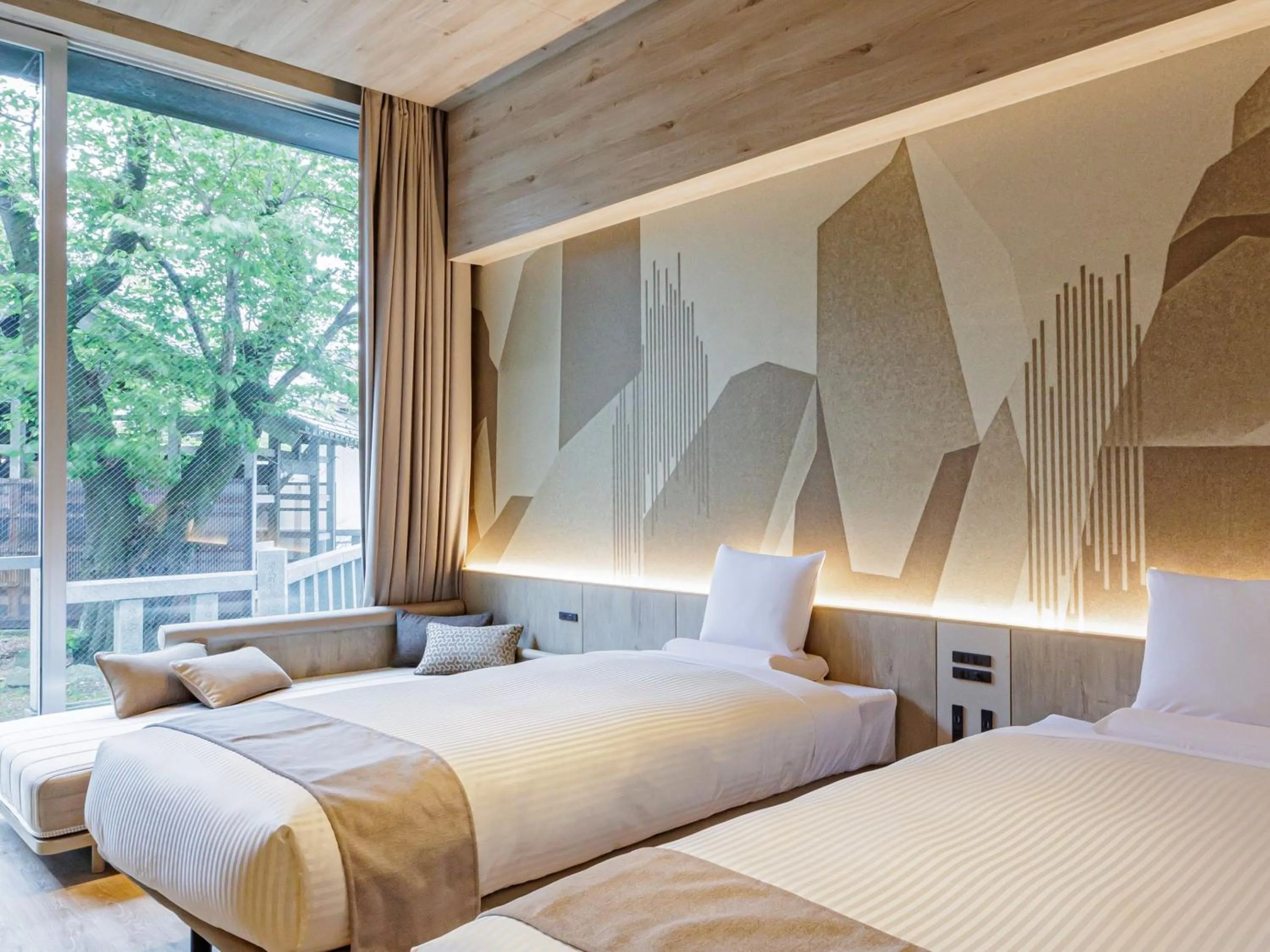 View (from property/room), Bed in Kamenoi Hotel Tsukubasan