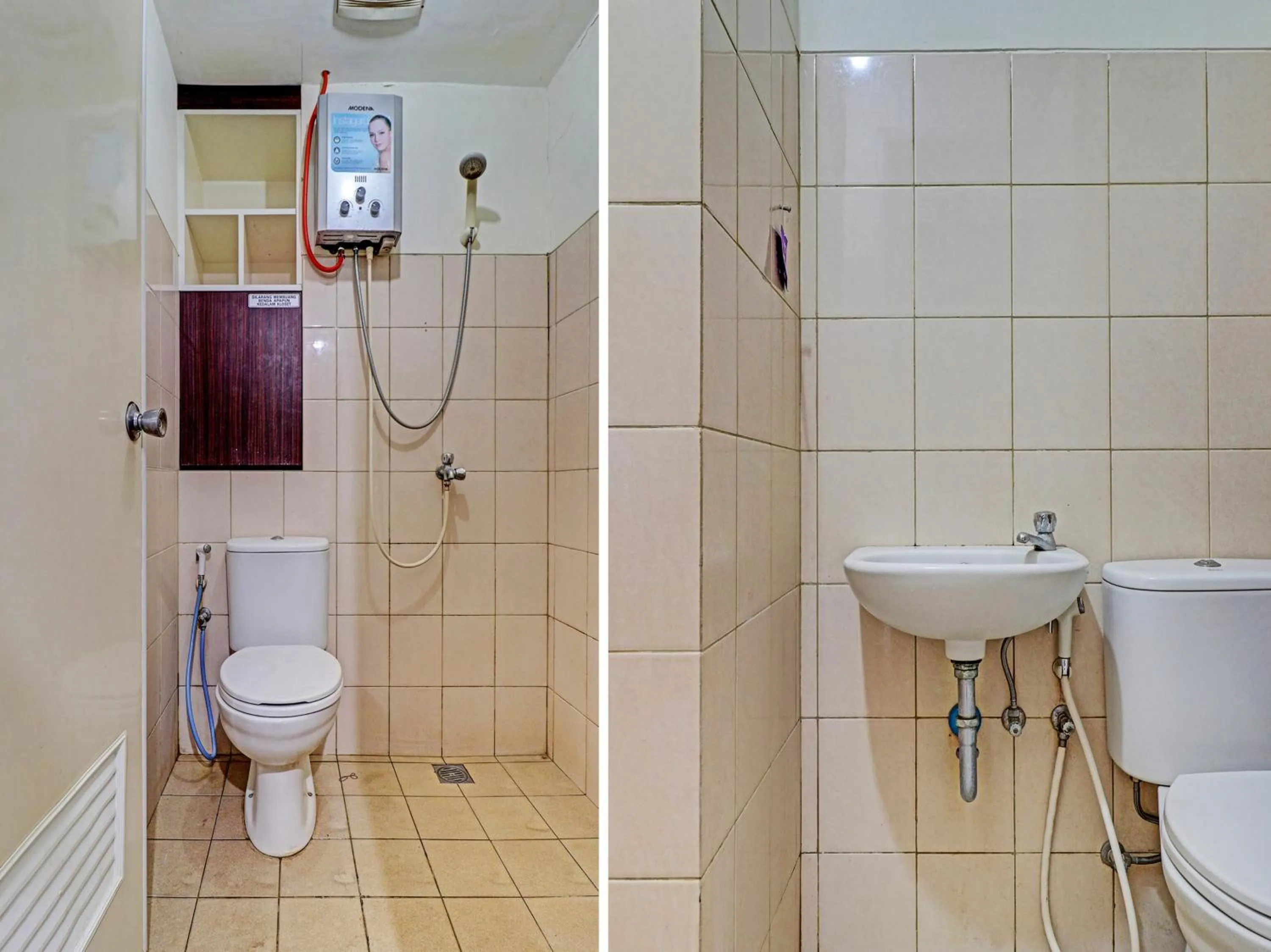 Bathroom in OYO Life 92735 Apartemen Tamansari Panoramic By Santuy