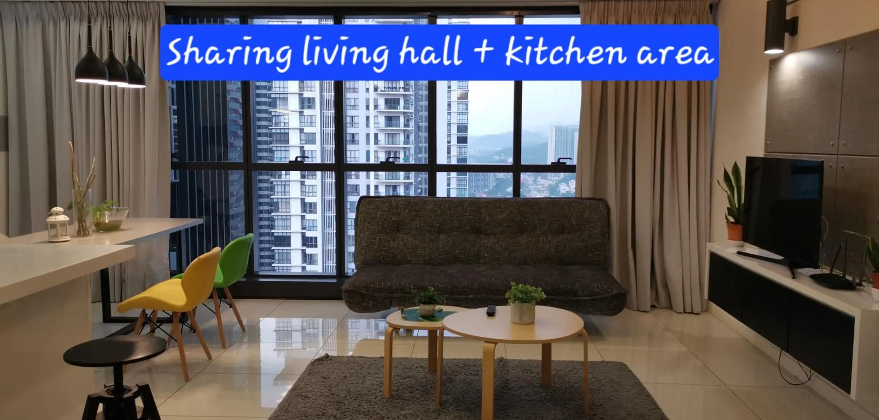 Communal lounge/ TV room, Bed in M City Ampang KL city