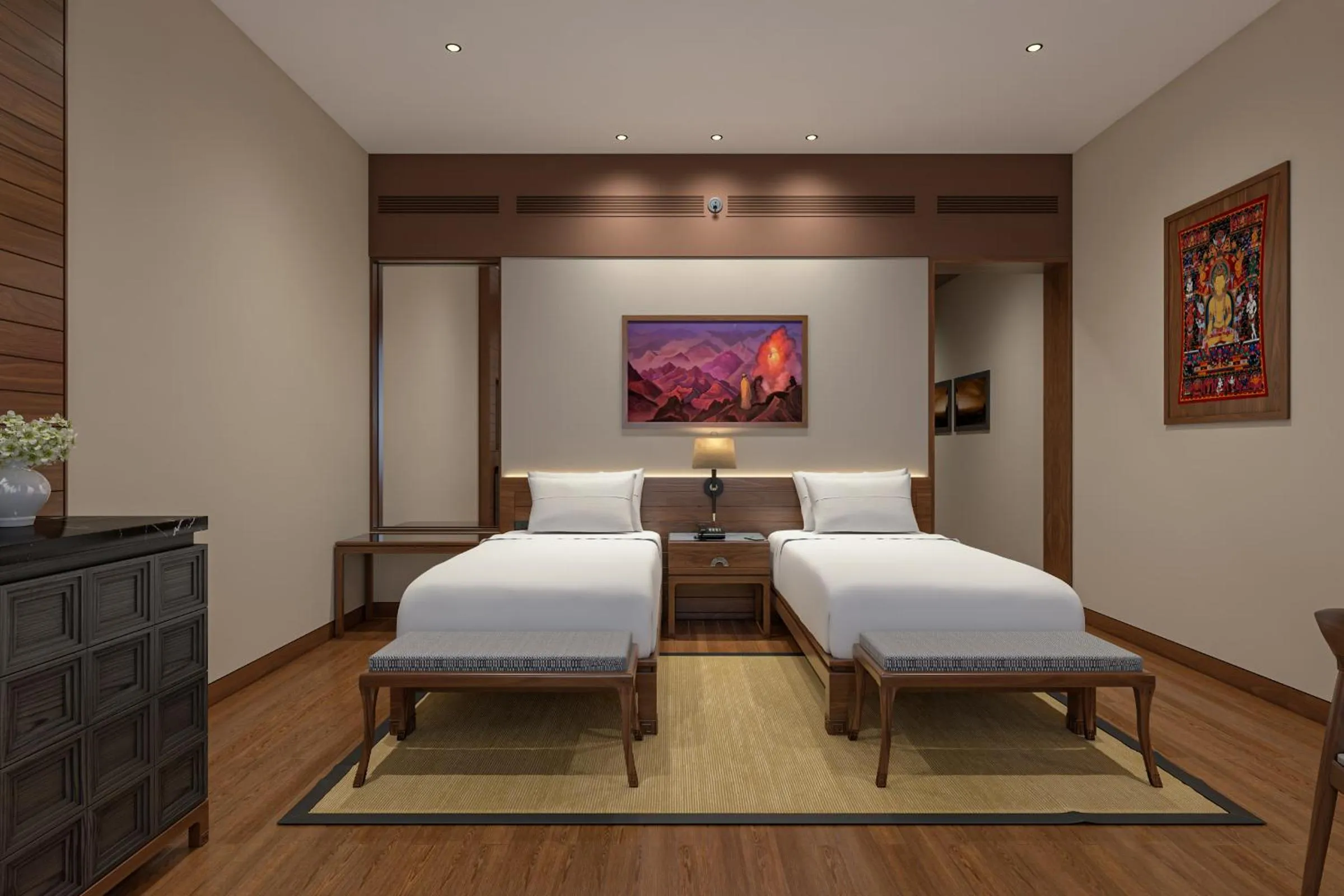 Bed in Taj Guras Kutir Resort & Spa, Gangtok