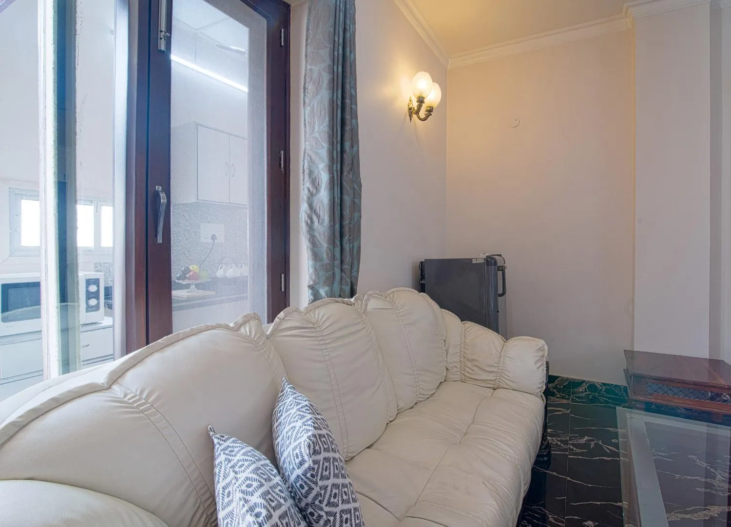 Seating area in Perch Arbor Suites