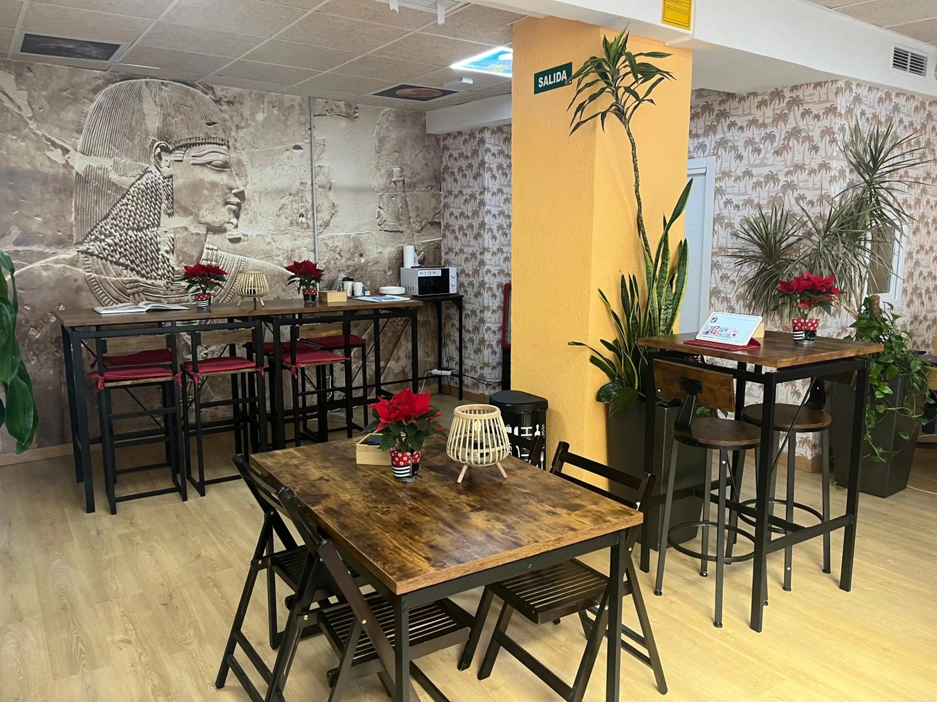 Seating area in Debod Hostel