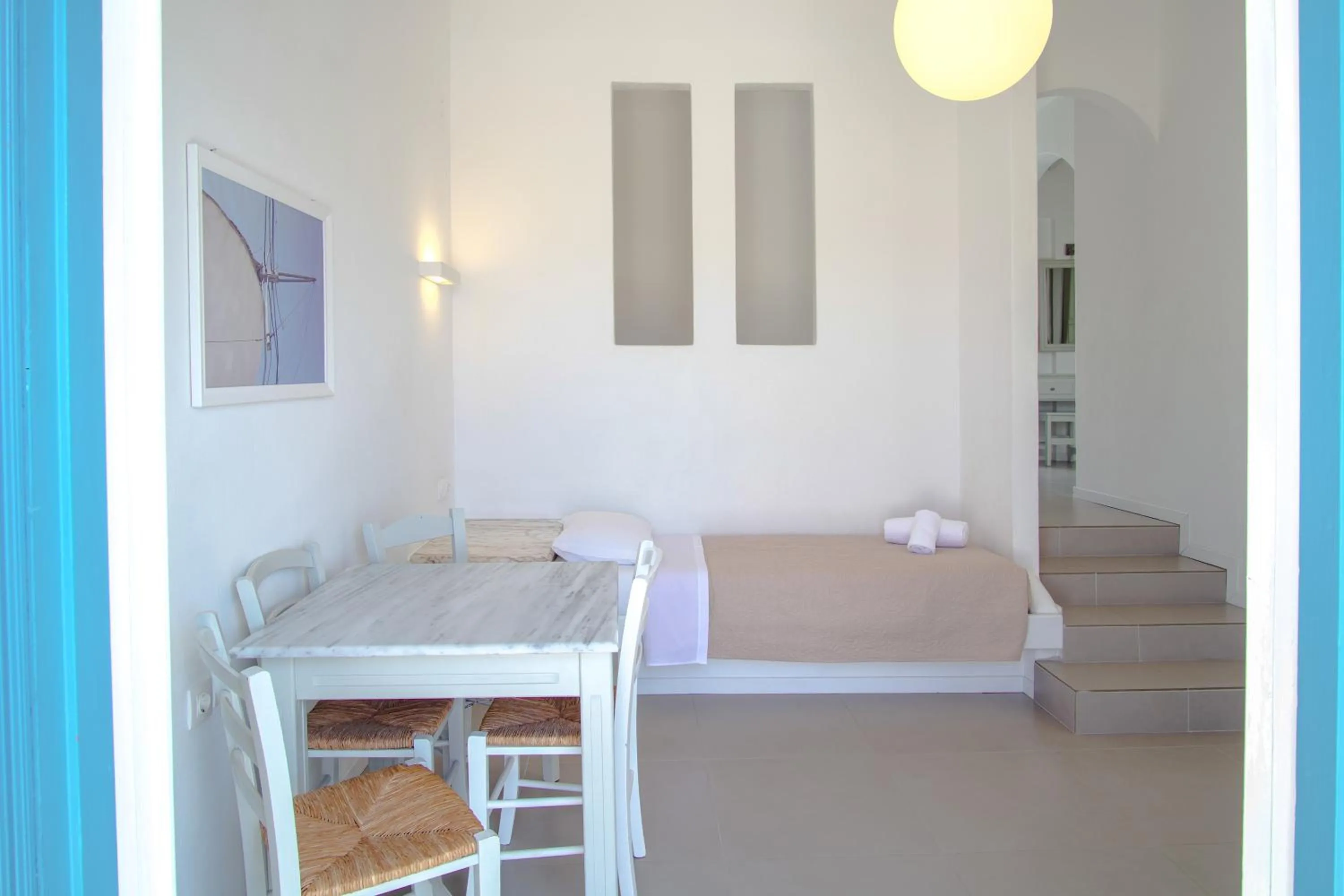 Bed in Kritikakis Village Hotel