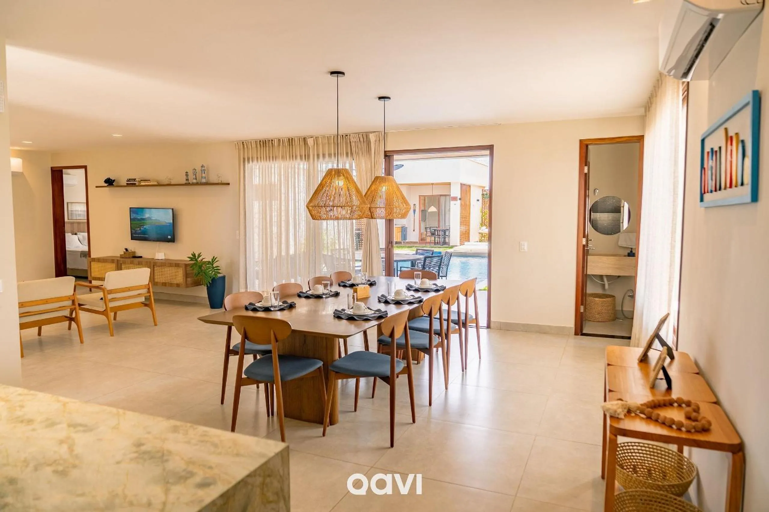 Kitchen or kitchenette in Villa Makani no Shamballa by Qavi