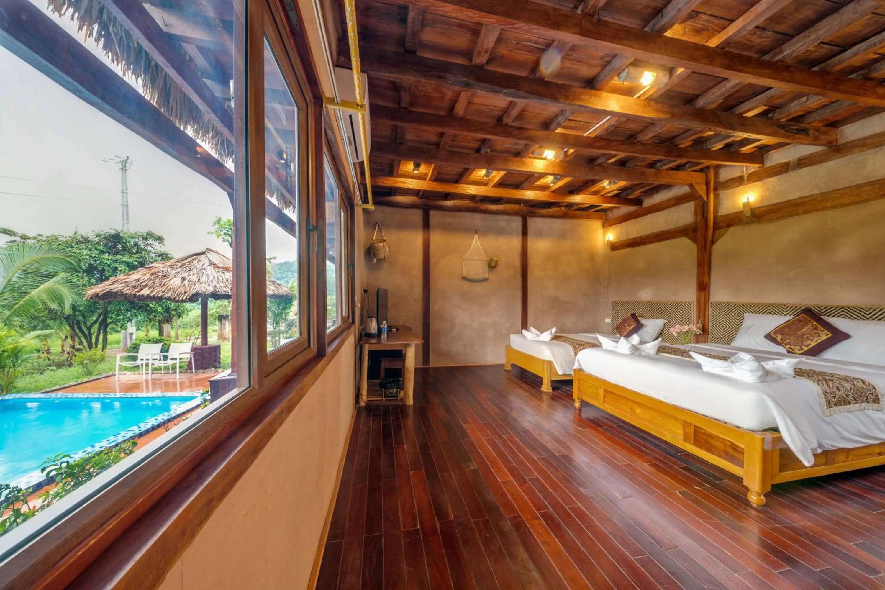 Photo of the whole room, Bed in Mai Chau Onsen Retreat
