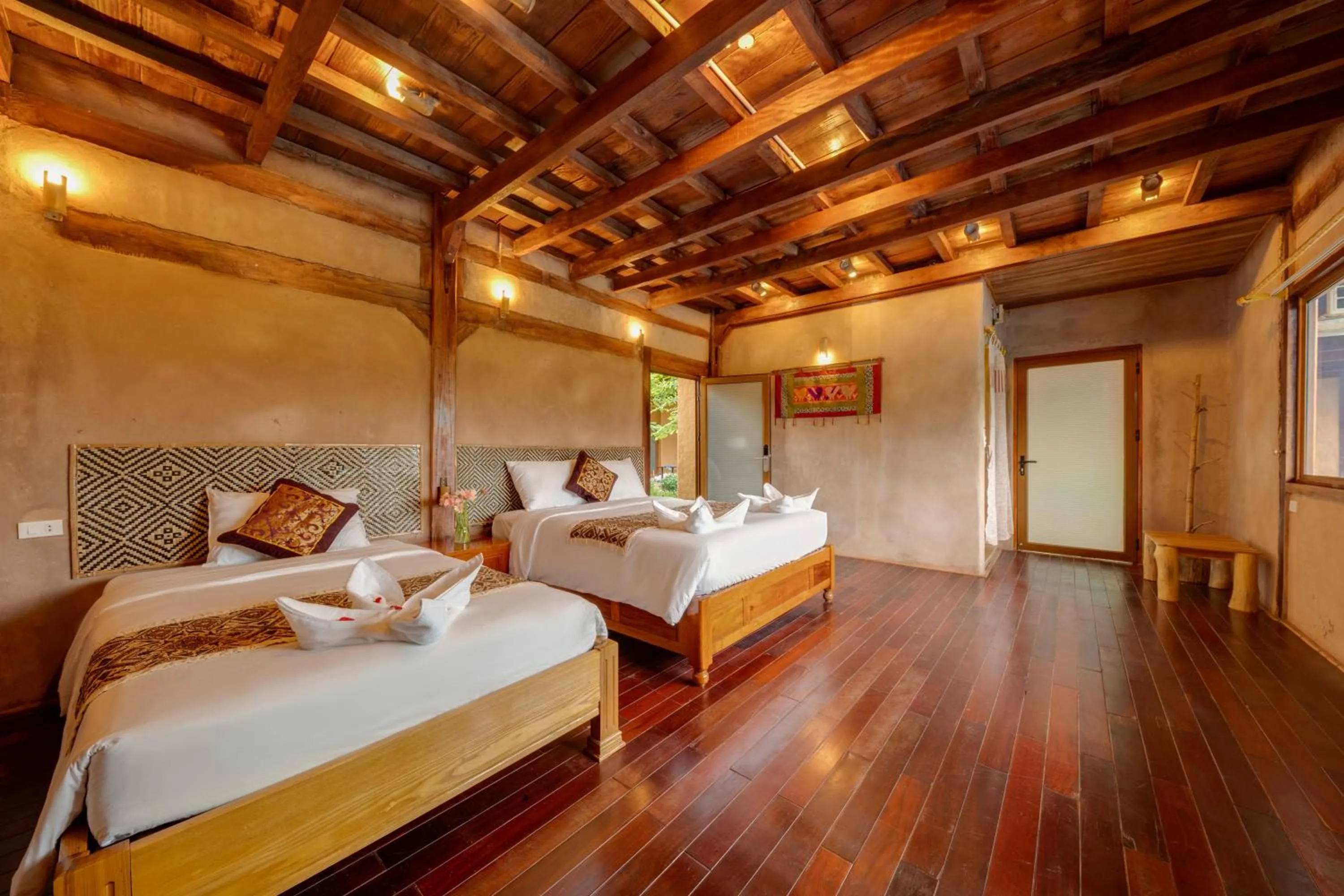 Photo of the whole room, Bed in Mai Chau Onsen Retreat