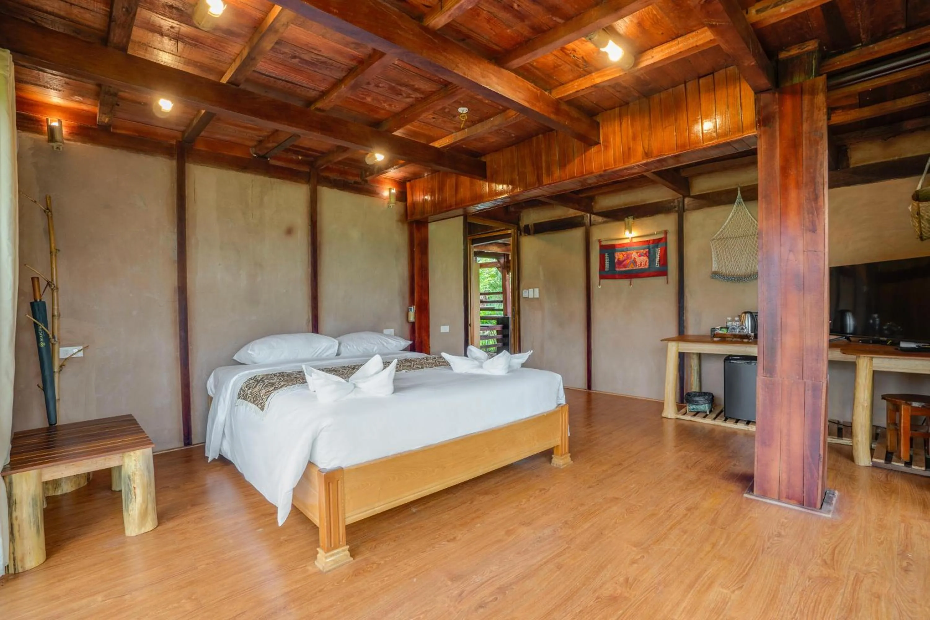 Bed in Mai Chau Onsen Retreat