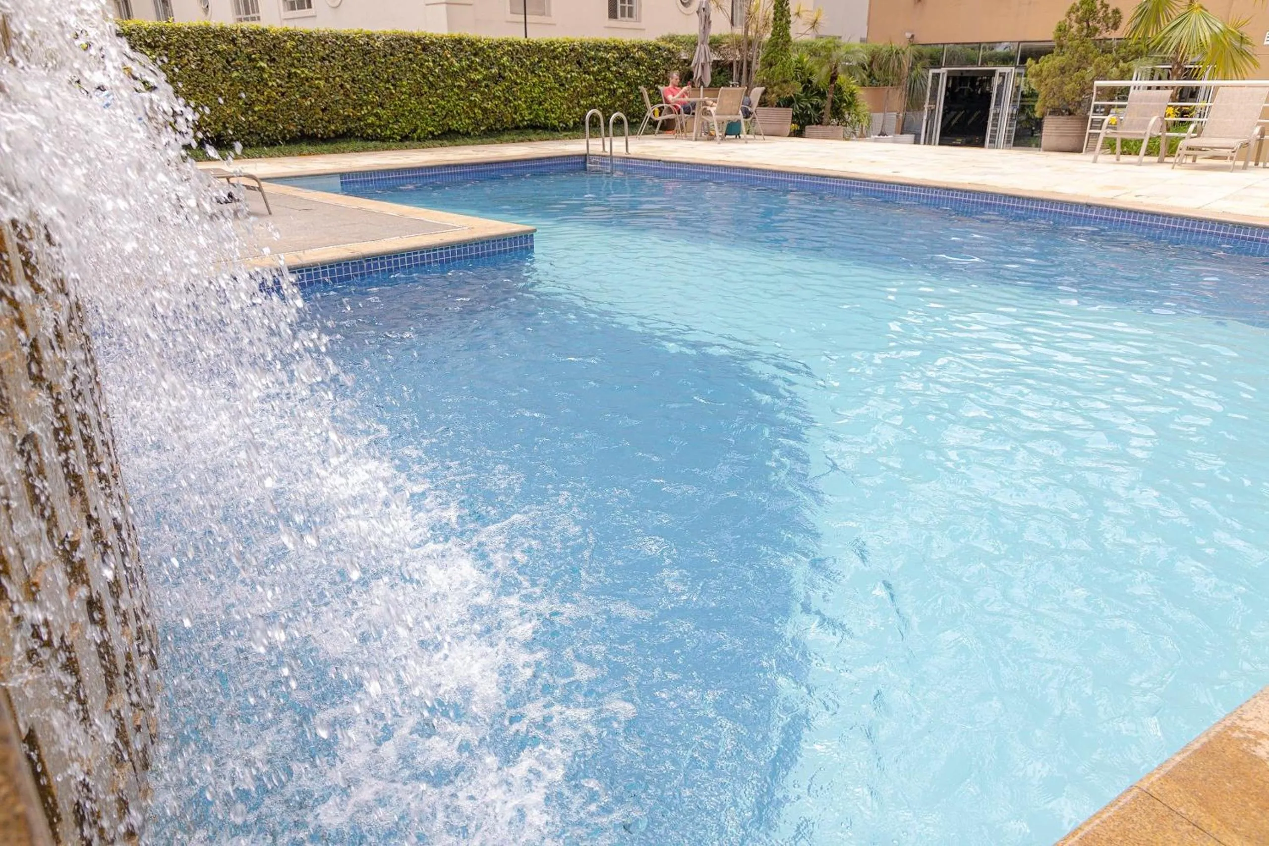 Pool view in Elegant Flat Internacional Plaza-Garagem e Piscina