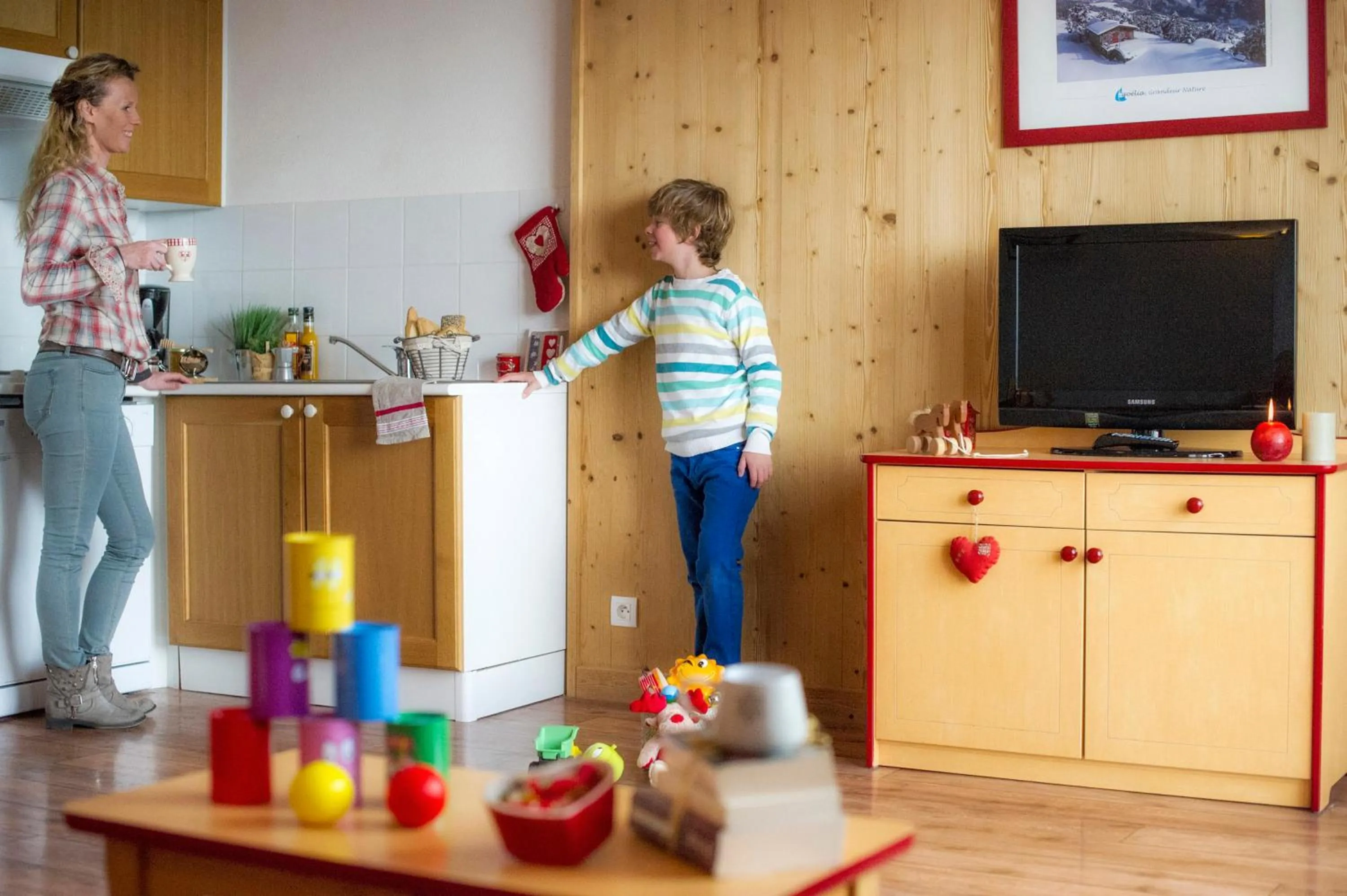 Kitchen or kitchenette in Résidence Goélia Les 4 Vallées