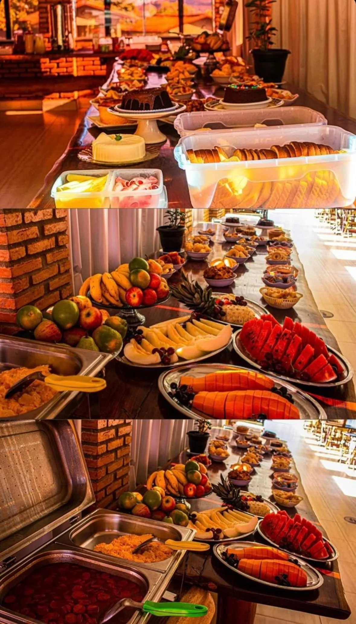 Buffet breakfast in Pousada Cascata de Pedra