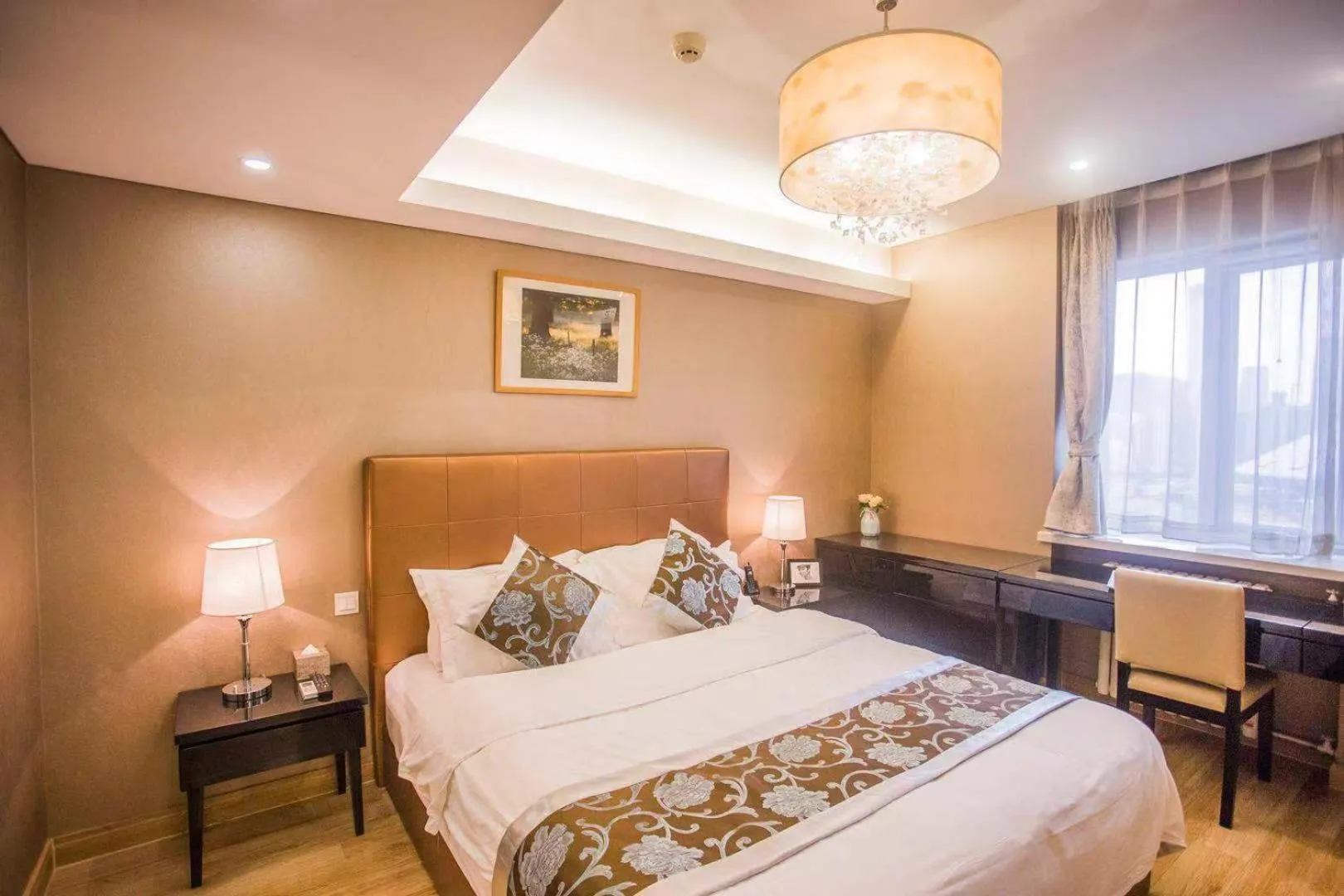 Bedroom, Bed in Guangyao Service Apartment Beijing Ritan