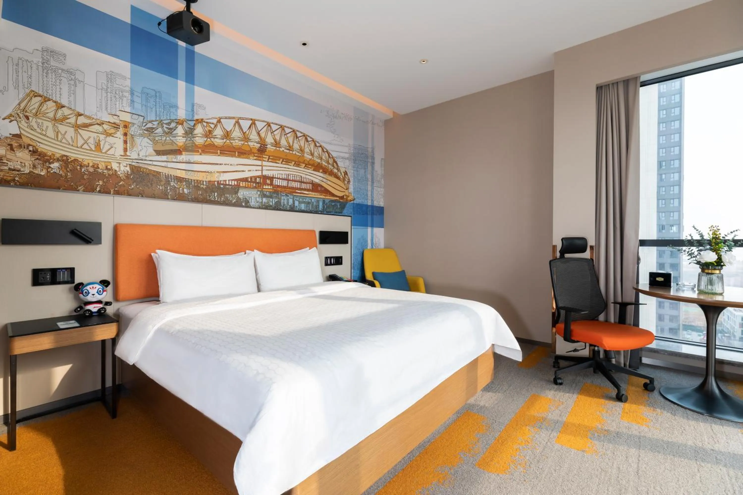 Bed in Hampton by Hilton Wuhan High-Speed Railway Station