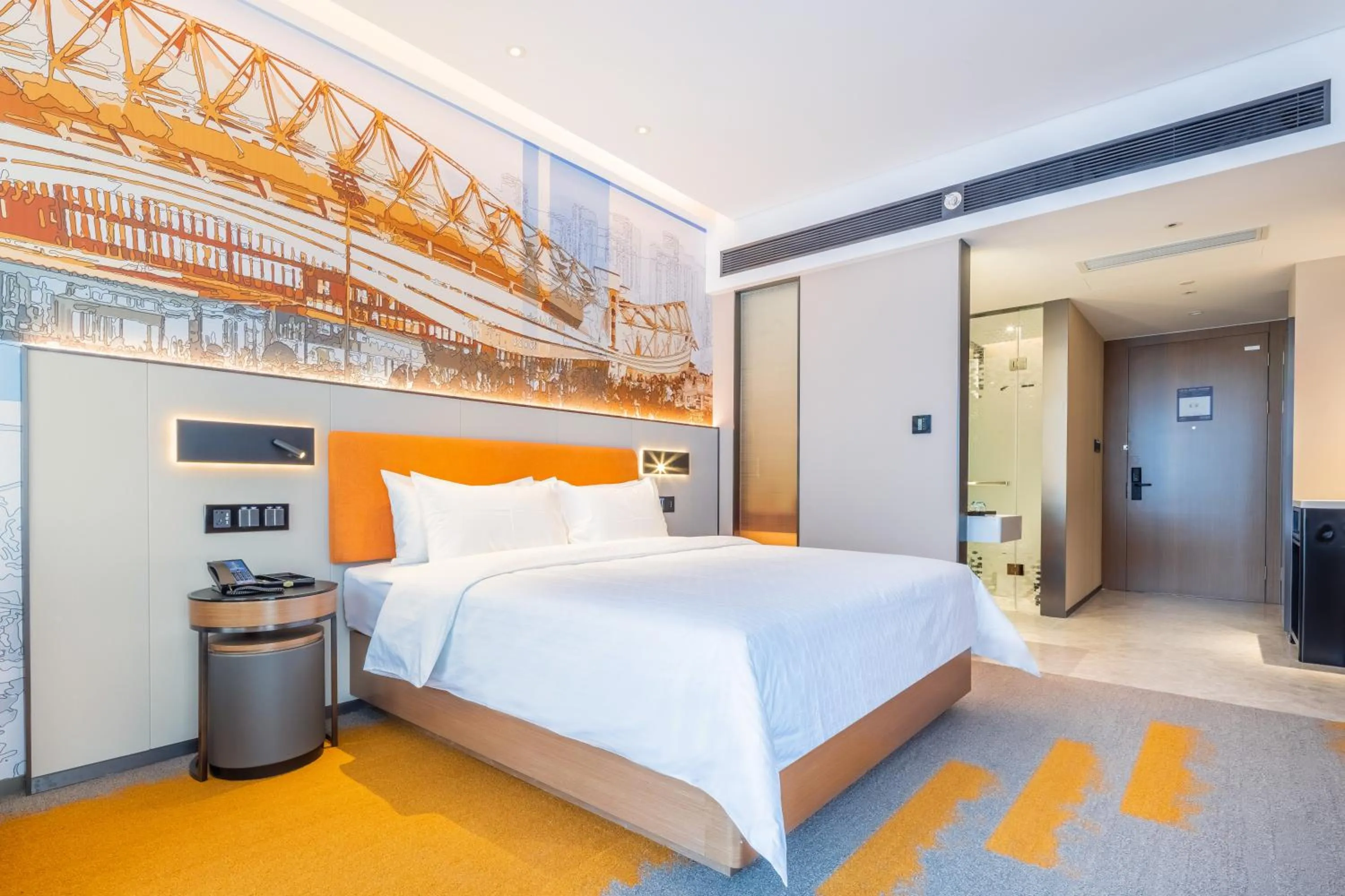 Bed in Hampton by Hilton Wuhan High-Speed Railway Station