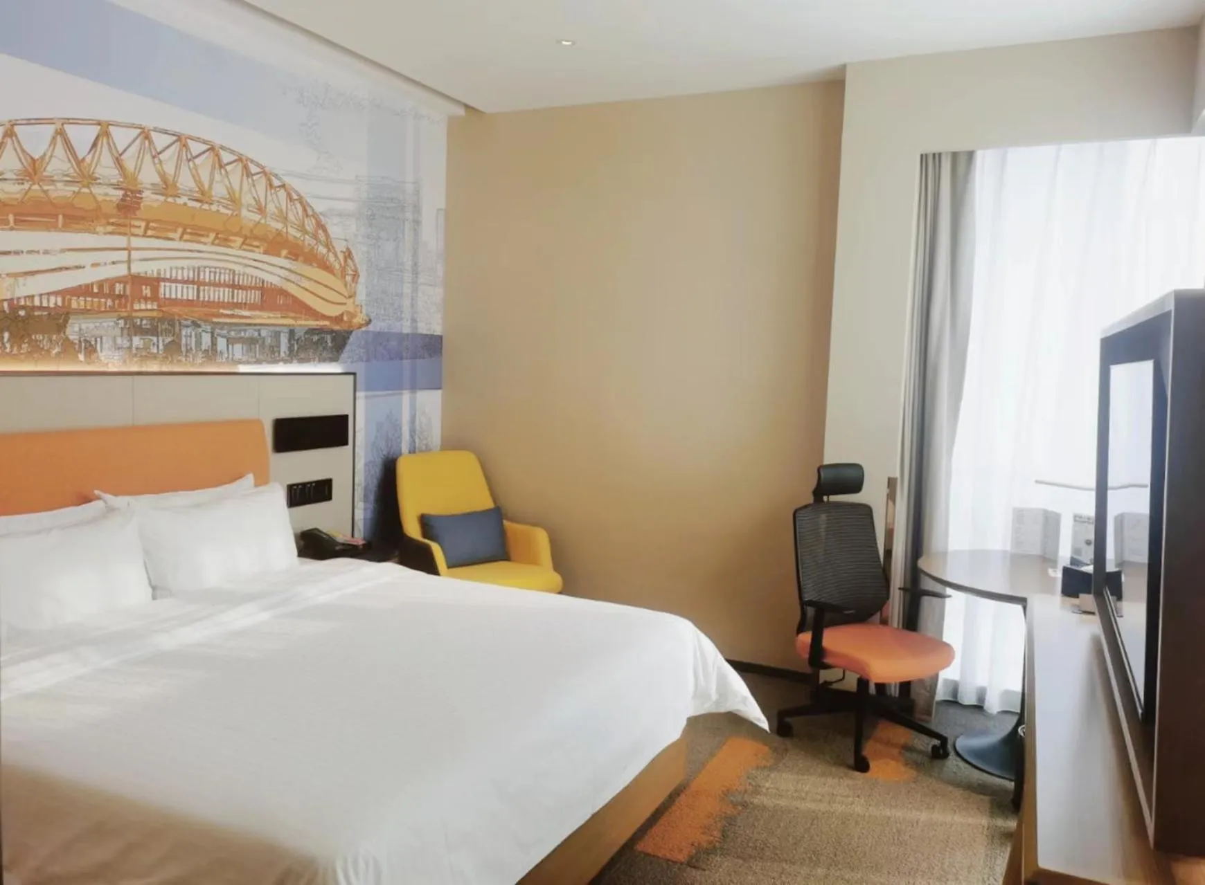 Bed in Hampton by Hilton Wuhan High-Speed Railway Station