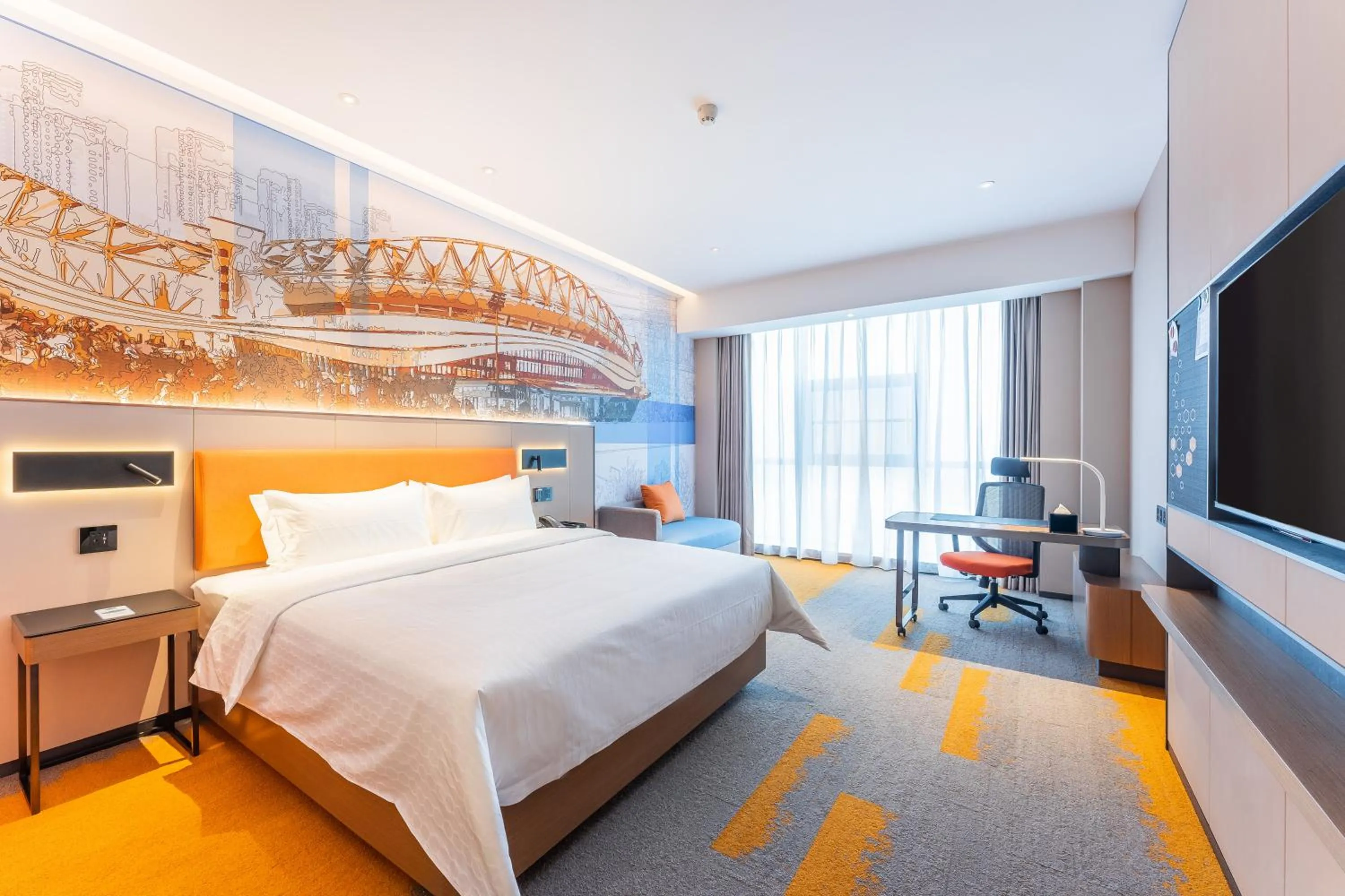 Bed in Hampton by Hilton Wuhan High-Speed Railway Station