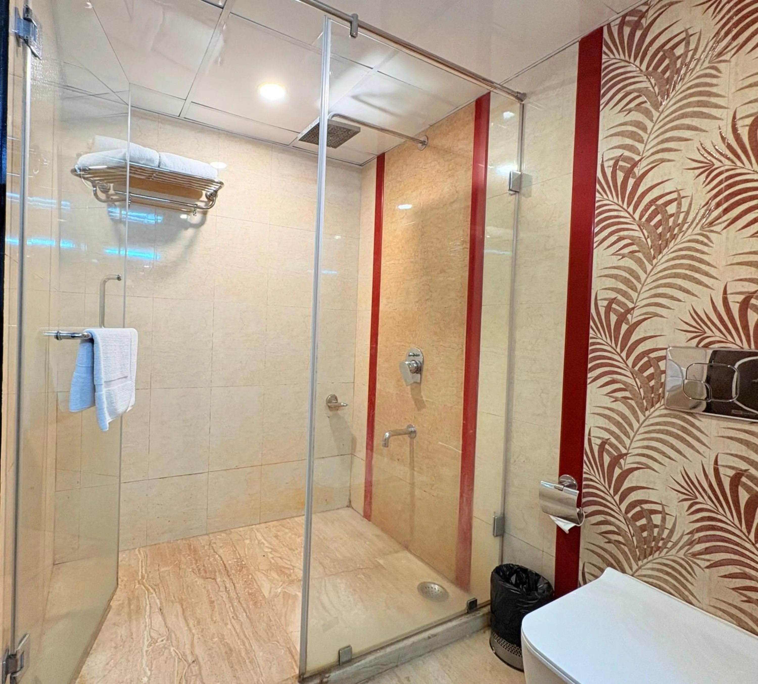 Shower in Hotel Crystal Ganga Heights 5 Min from Har Ki Pauri