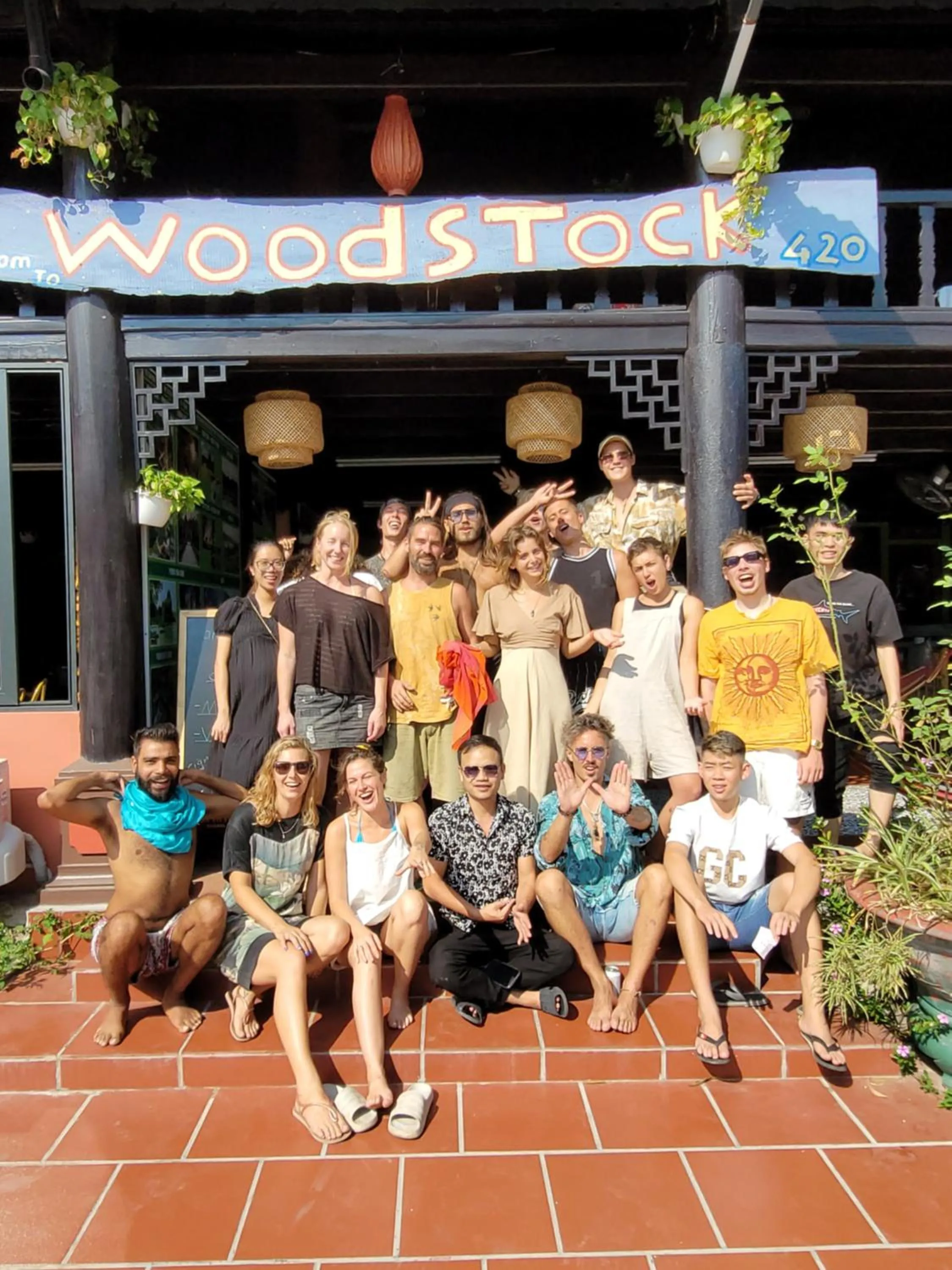 group of guests in Woodstock Beach Camp