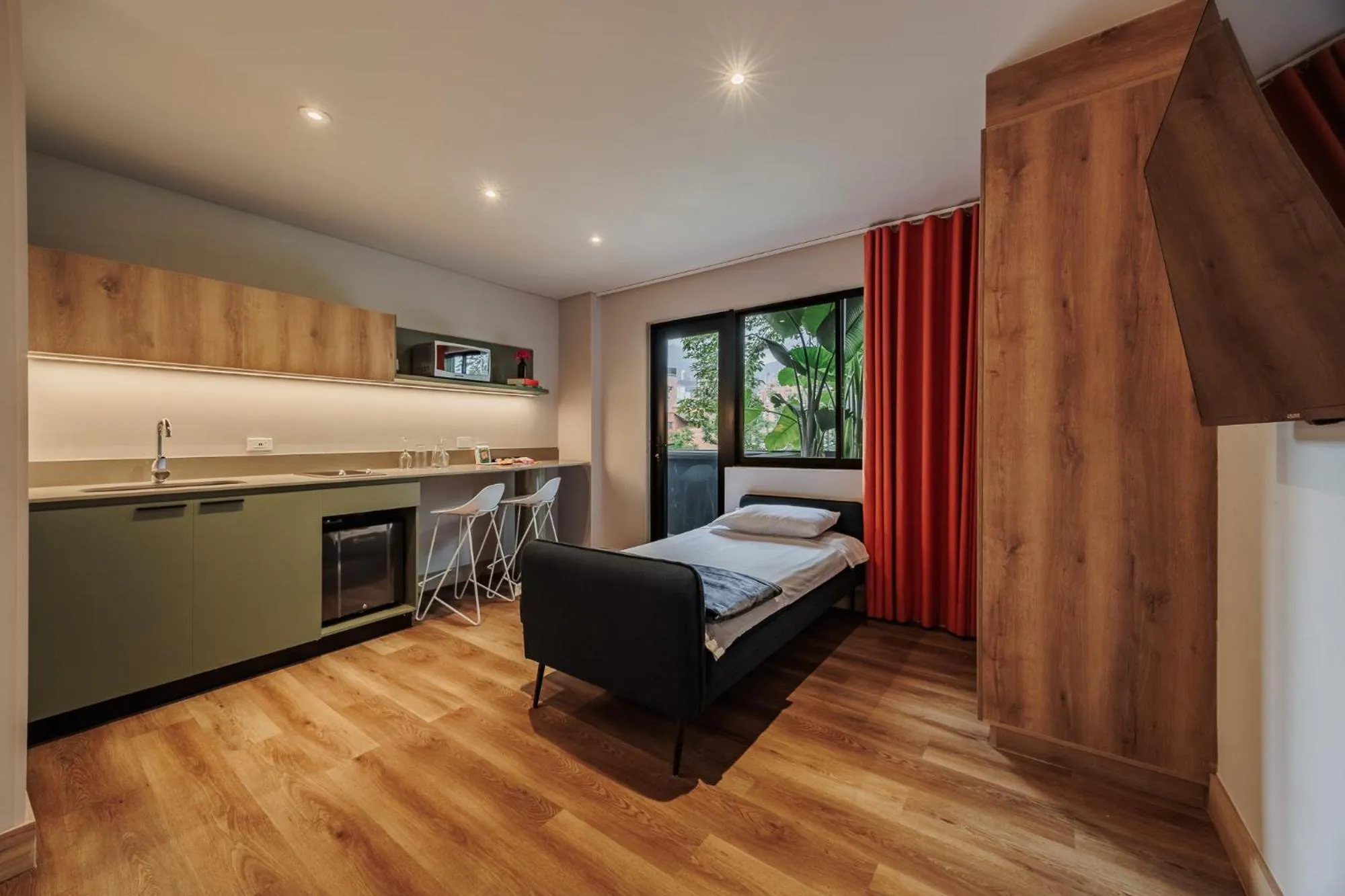 Bed in The Somos Central Hotel Poblado