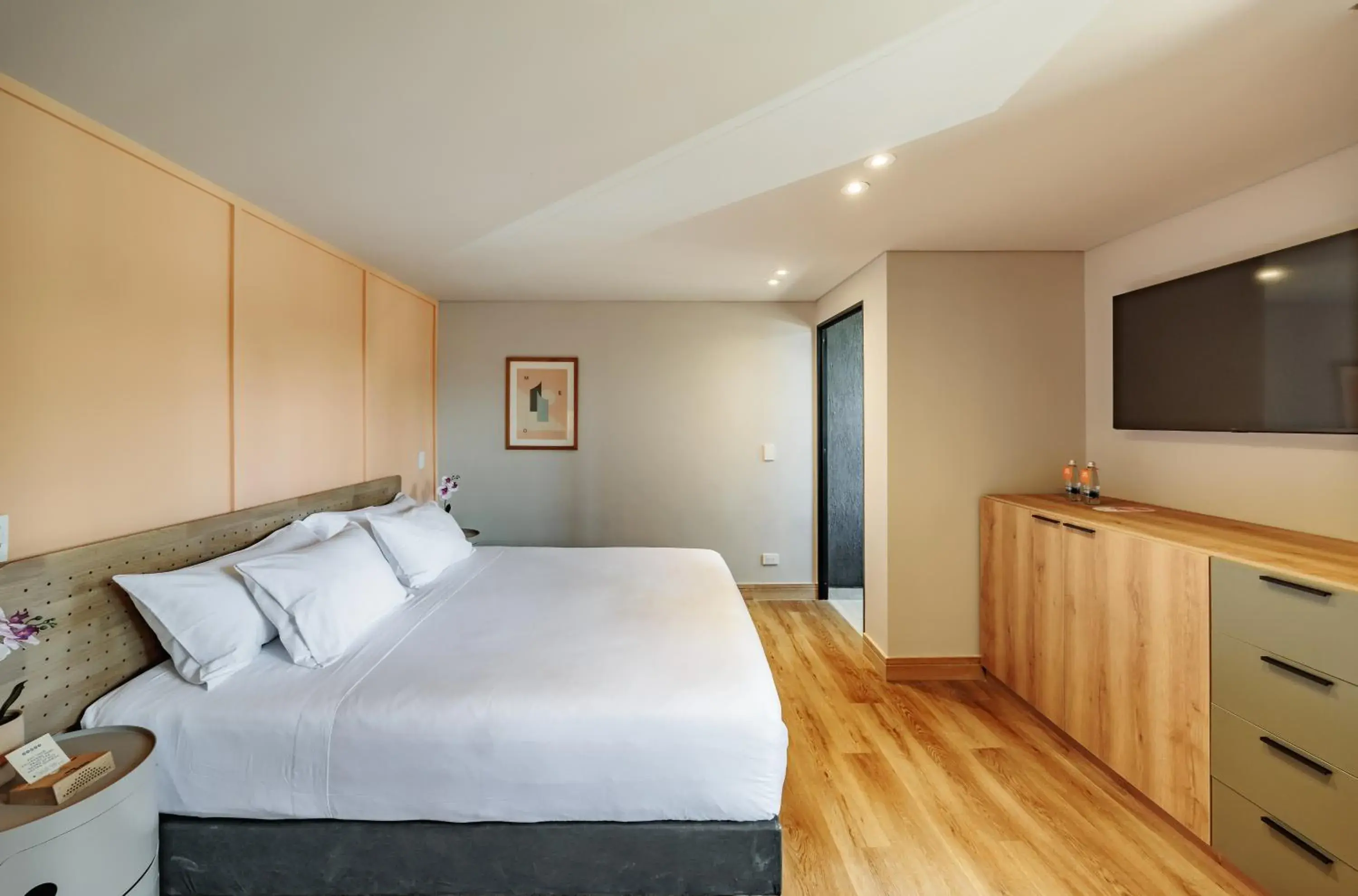 TV and multimedia, Bed in The Somos Central Hotel Poblado TV and multimedia, Bed in The Somos Central Hotel Poblado