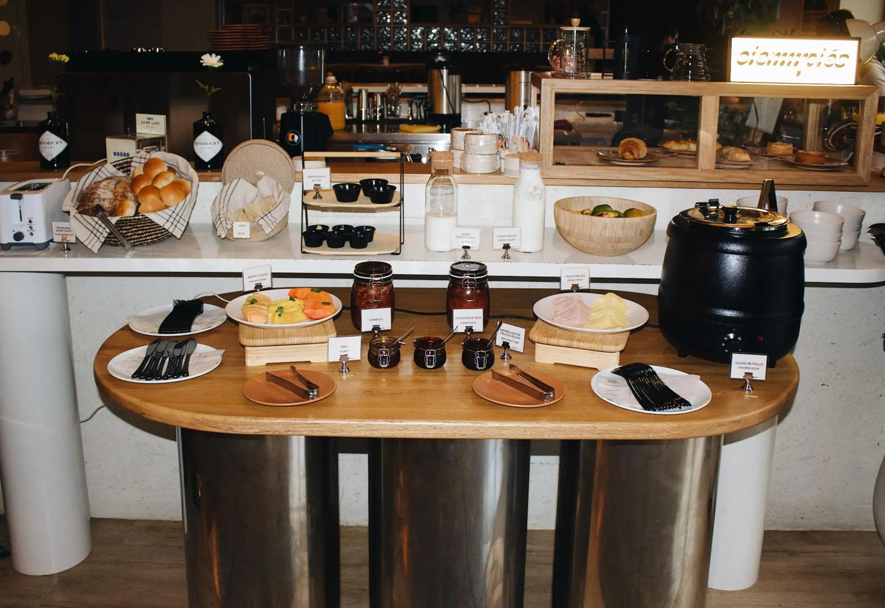 Buffet breakfast in The Somos Central Hotel Poblado Buffet breakfast in The Somos Central Hotel Poblado