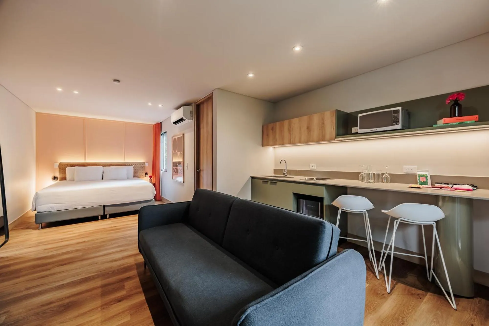 Bed in The Somos Central Hotel Poblado