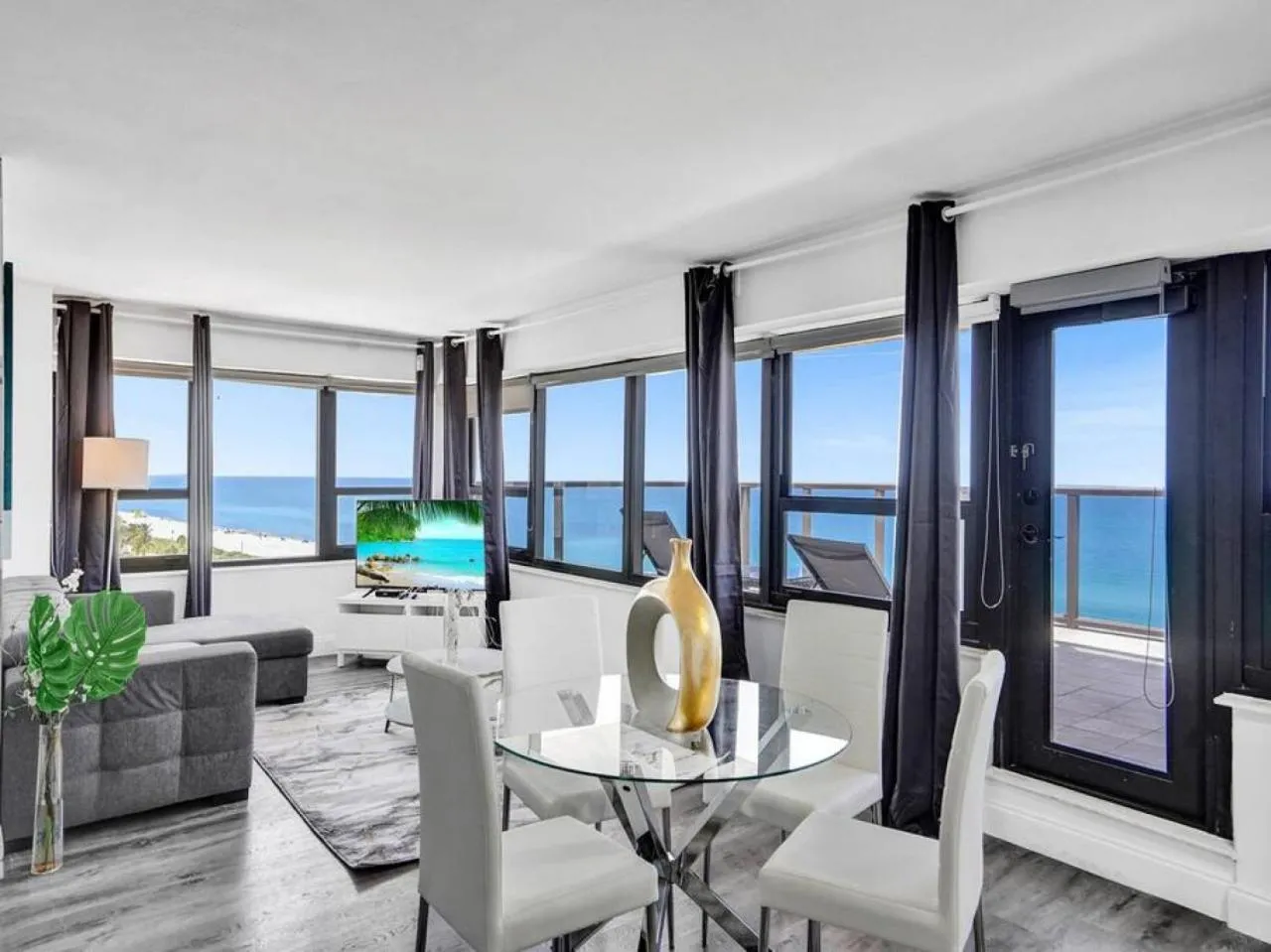 Living room in Full ocean view Huge private terrace 1002