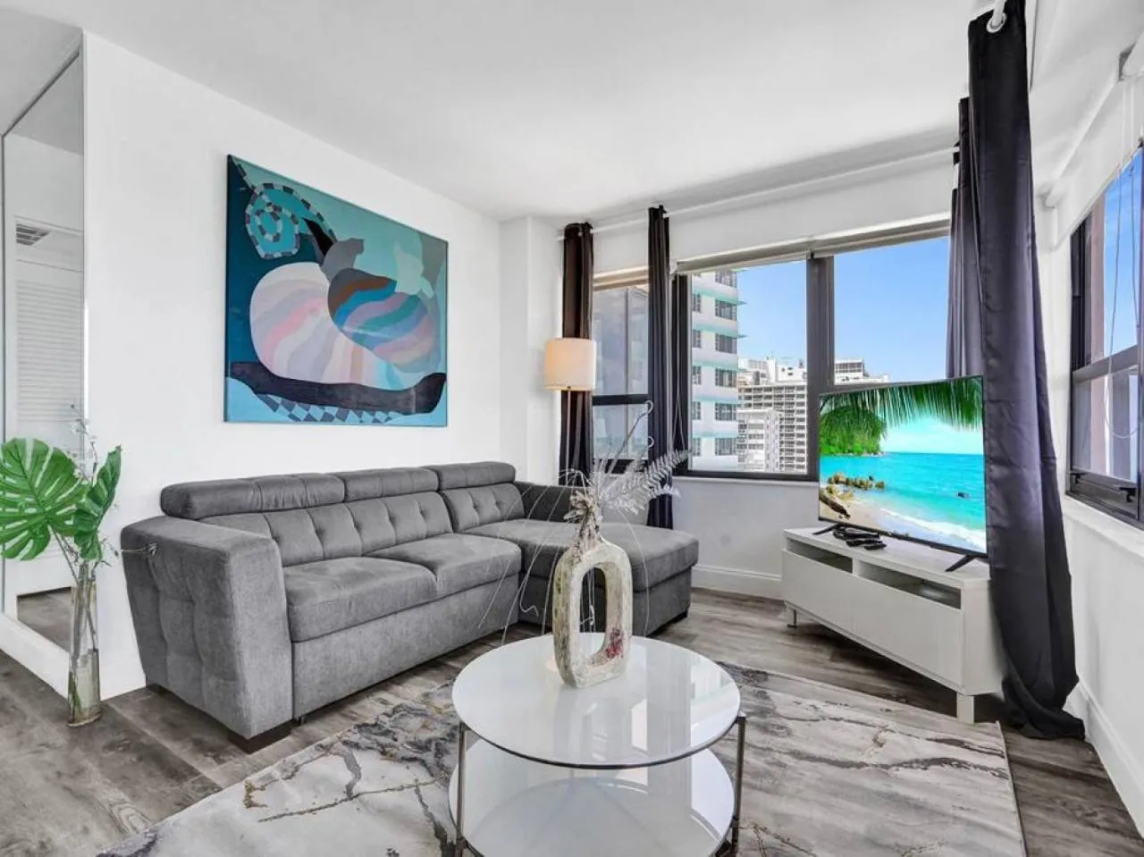 Living room in Full ocean view Huge private terrace 1002