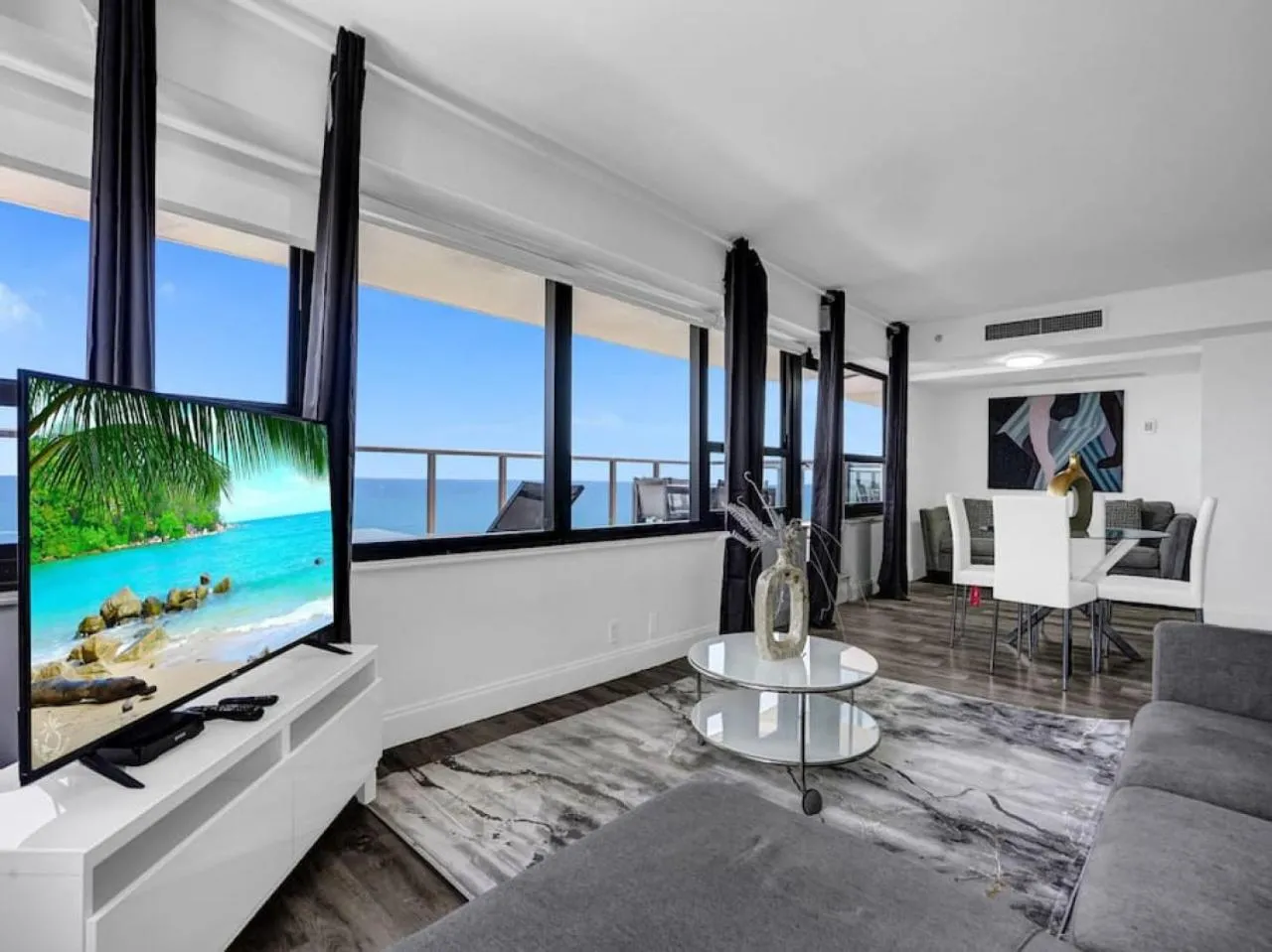 Living room in Full ocean view Huge private terrace 1002